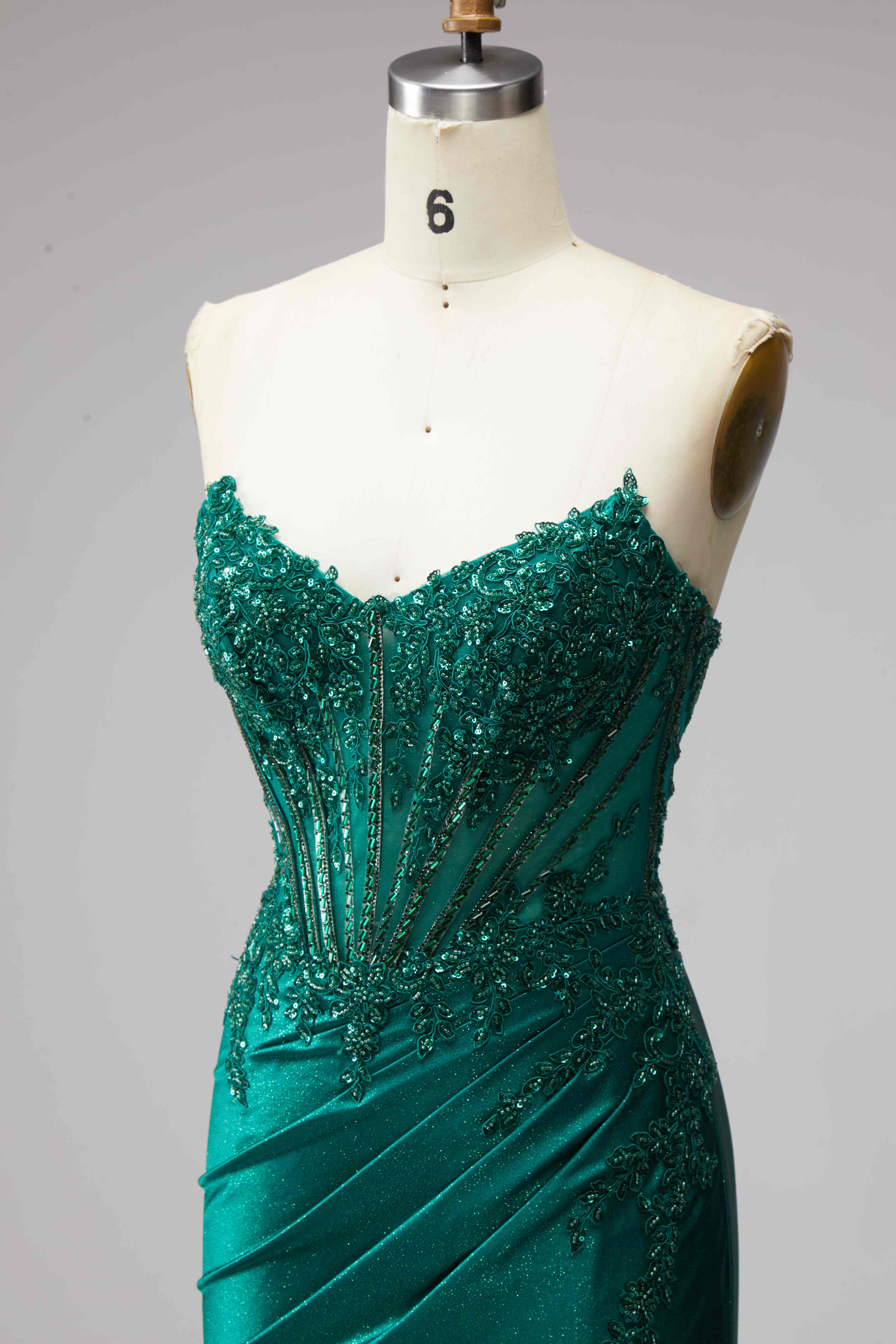 SPU - 608S20LF025 Emerald Corset Mermaid Dress