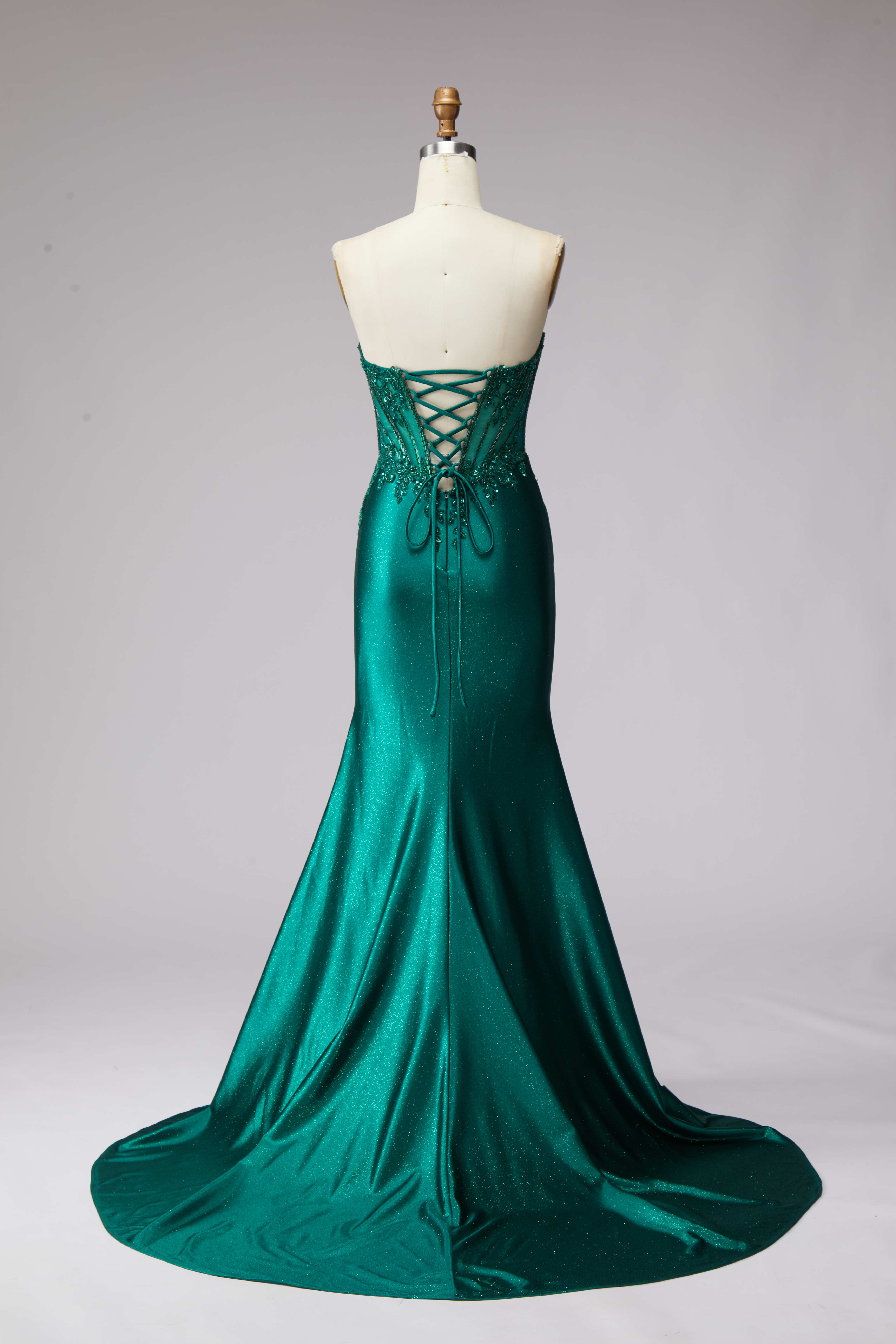 SPU - 608S20LF025 Emerald Corset Mermaid Dress