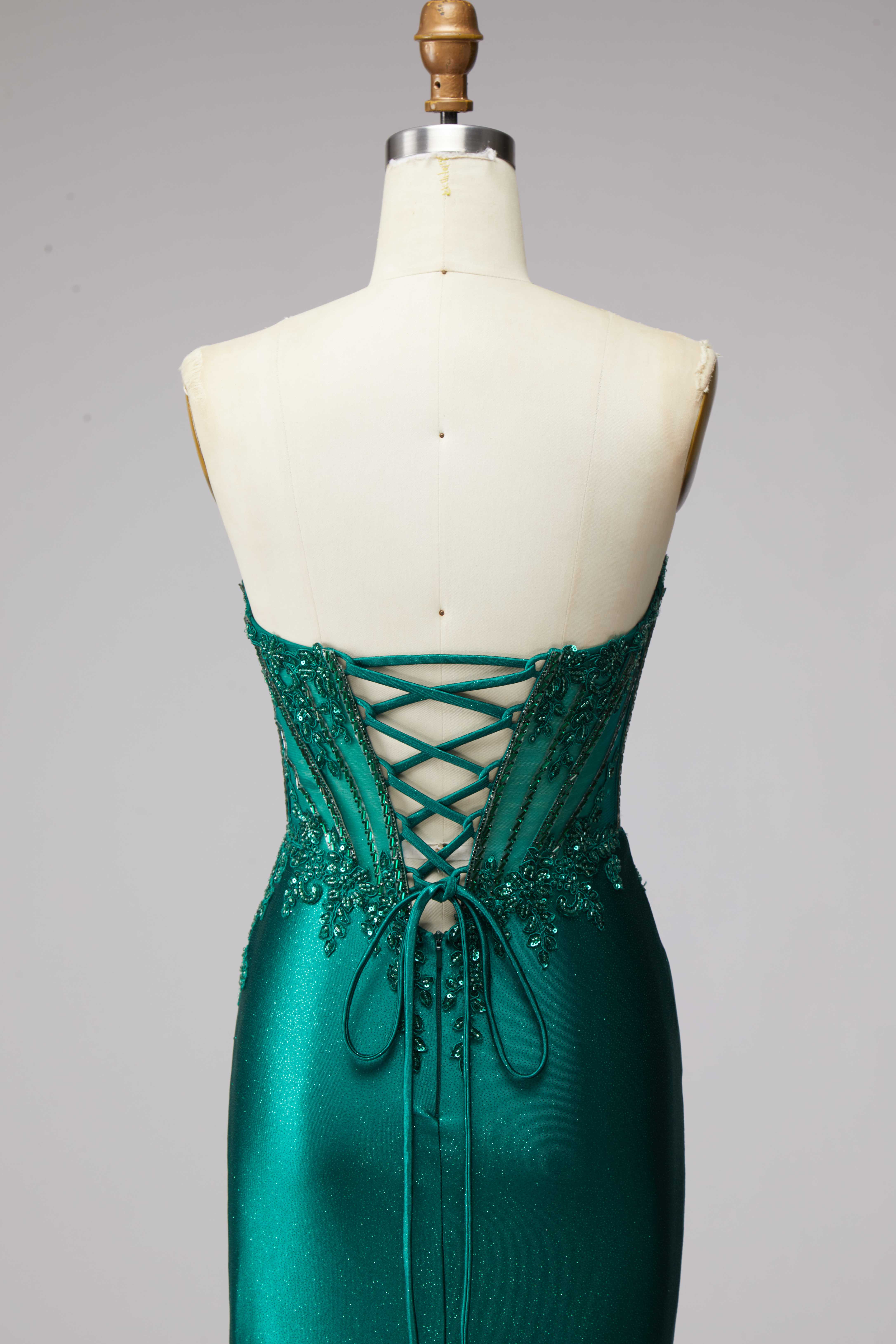 SPU - 608S20LF025 Emerald Corset Mermaid Dress