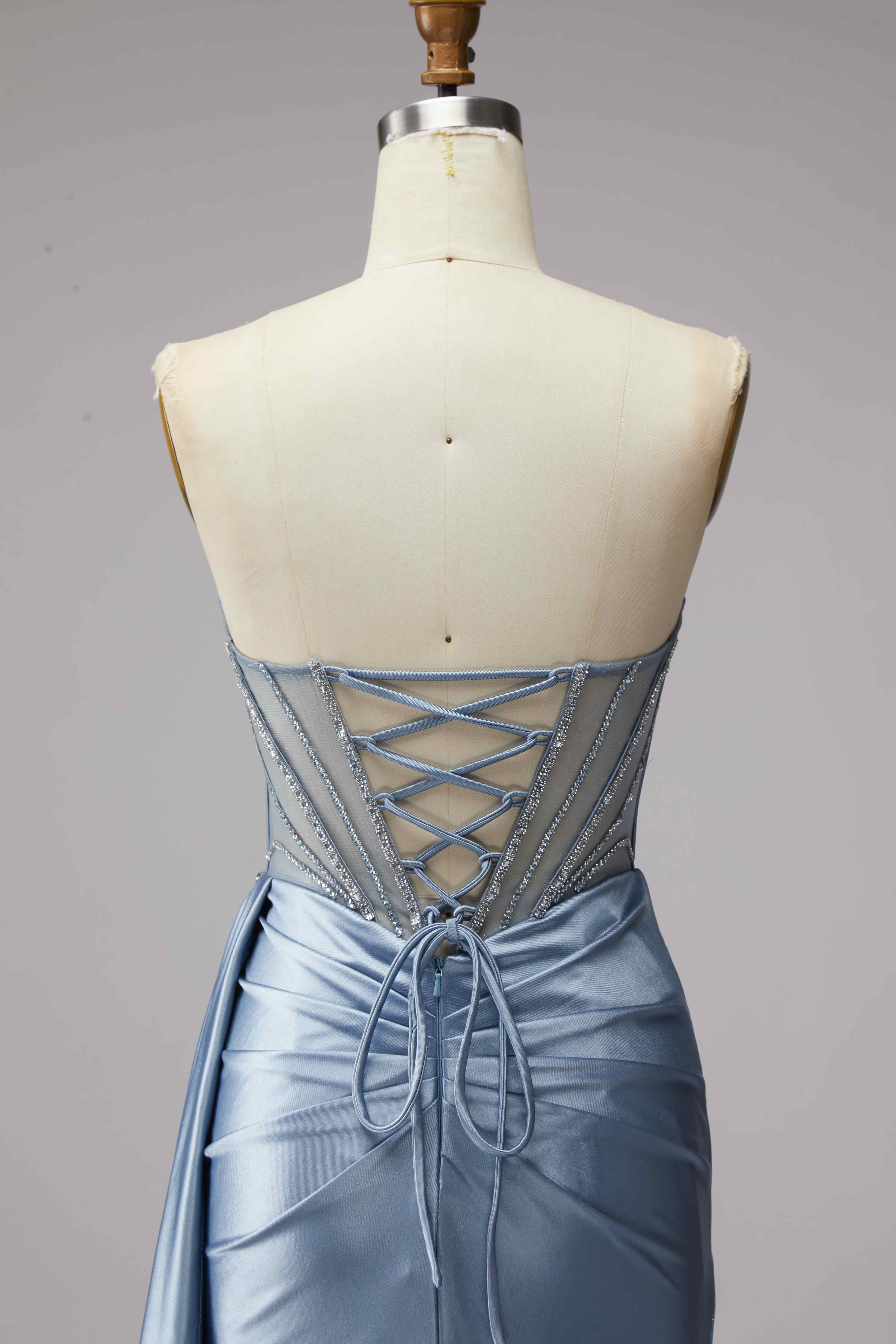 SPU - 608S20LF024 Beaded Corset Slit Evening Collection