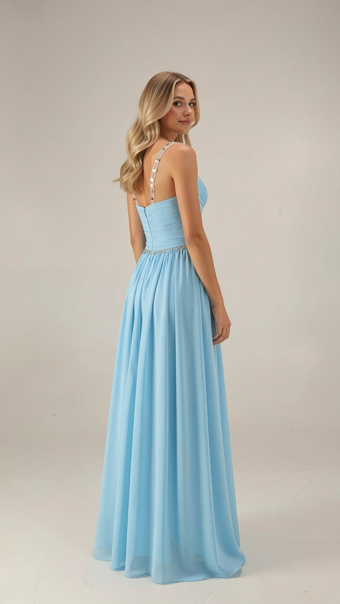 Luxury Sequin Mermaid Evening Dress - Formal Deep V-Neck Prom Gown with Baroque Beaded Embroidery