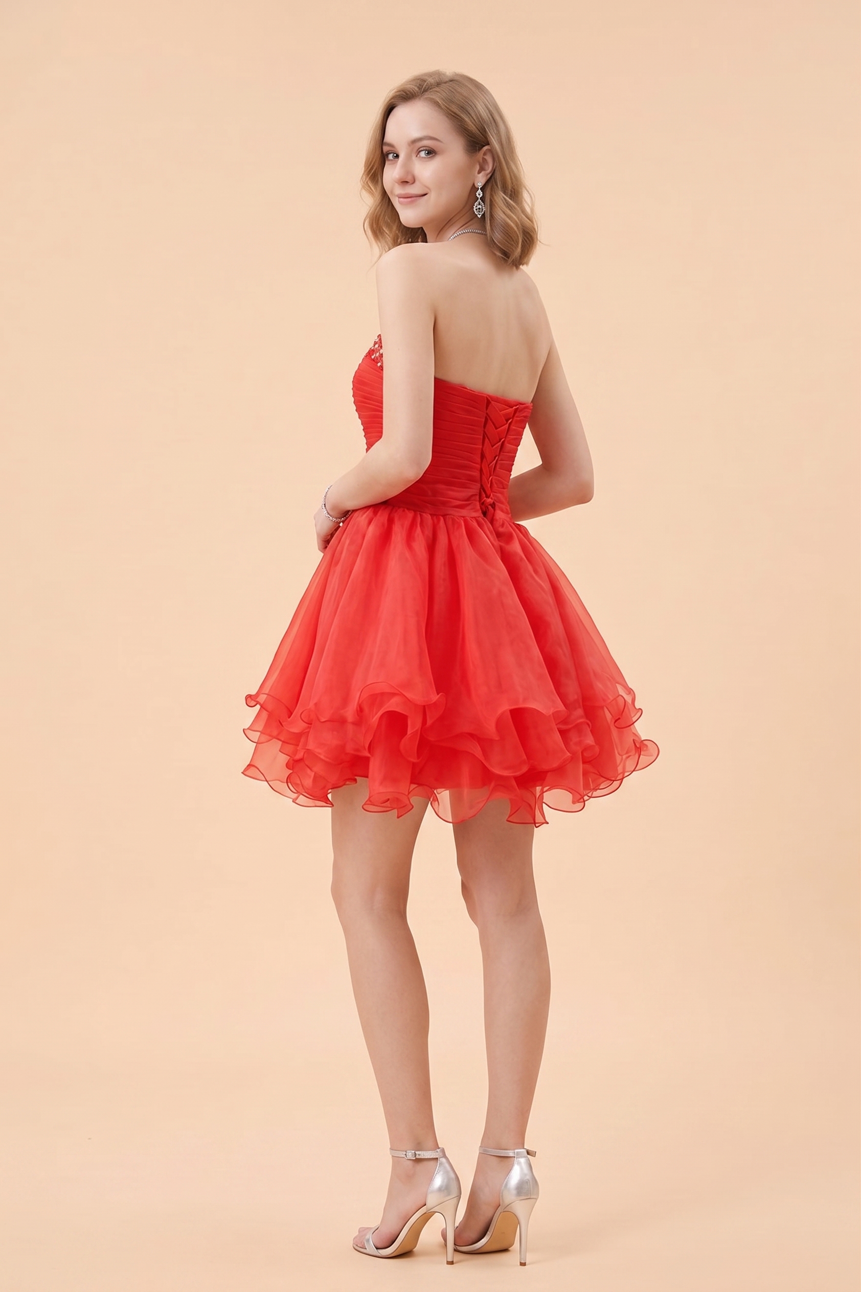 Classic Sequin Homecoming Dress Short - Strapless Sweetheart Prom Gown with Tiered Tulle Skirt