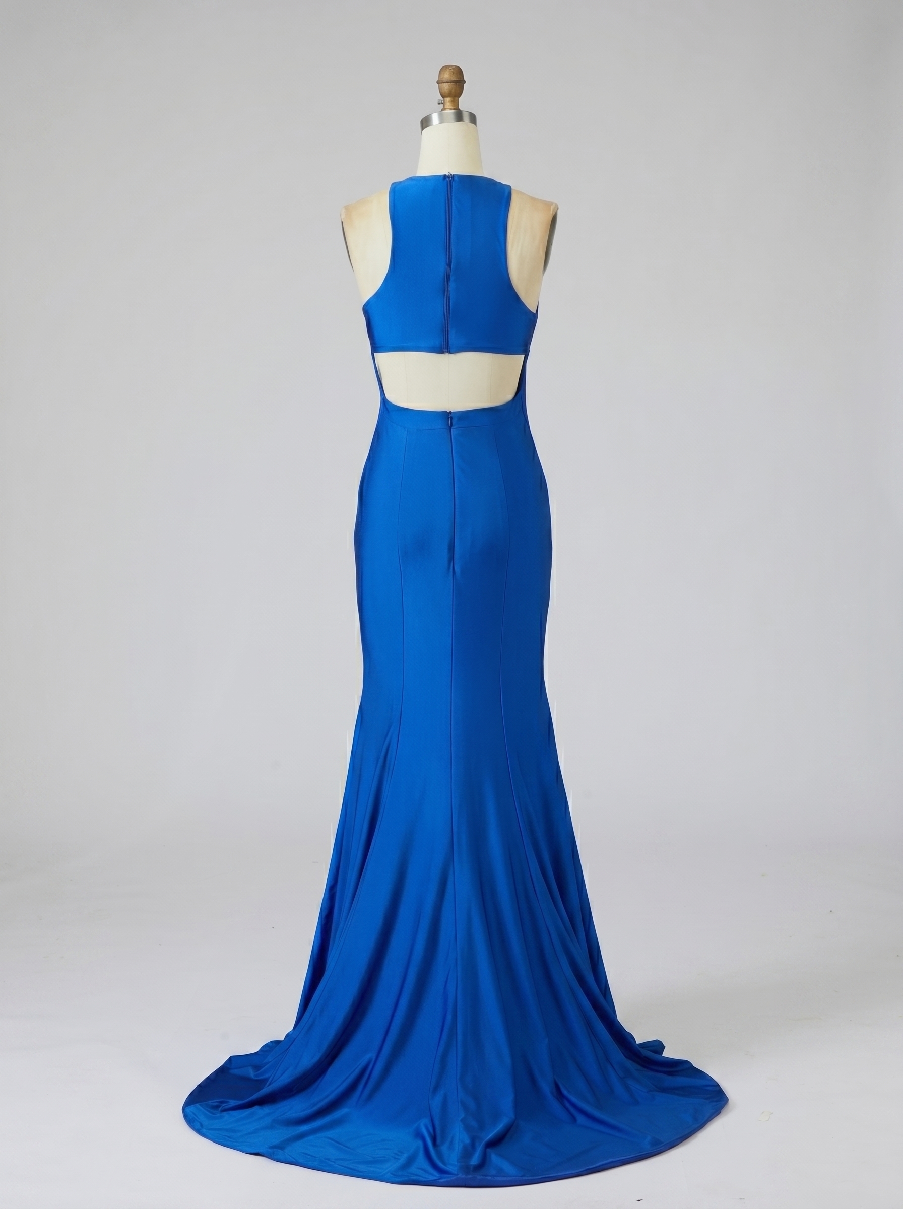 Royal Blue Sleeveless High-Slit Maxi Dress - Elegant Bodycon Evening Gown for Prom & Formal Gala