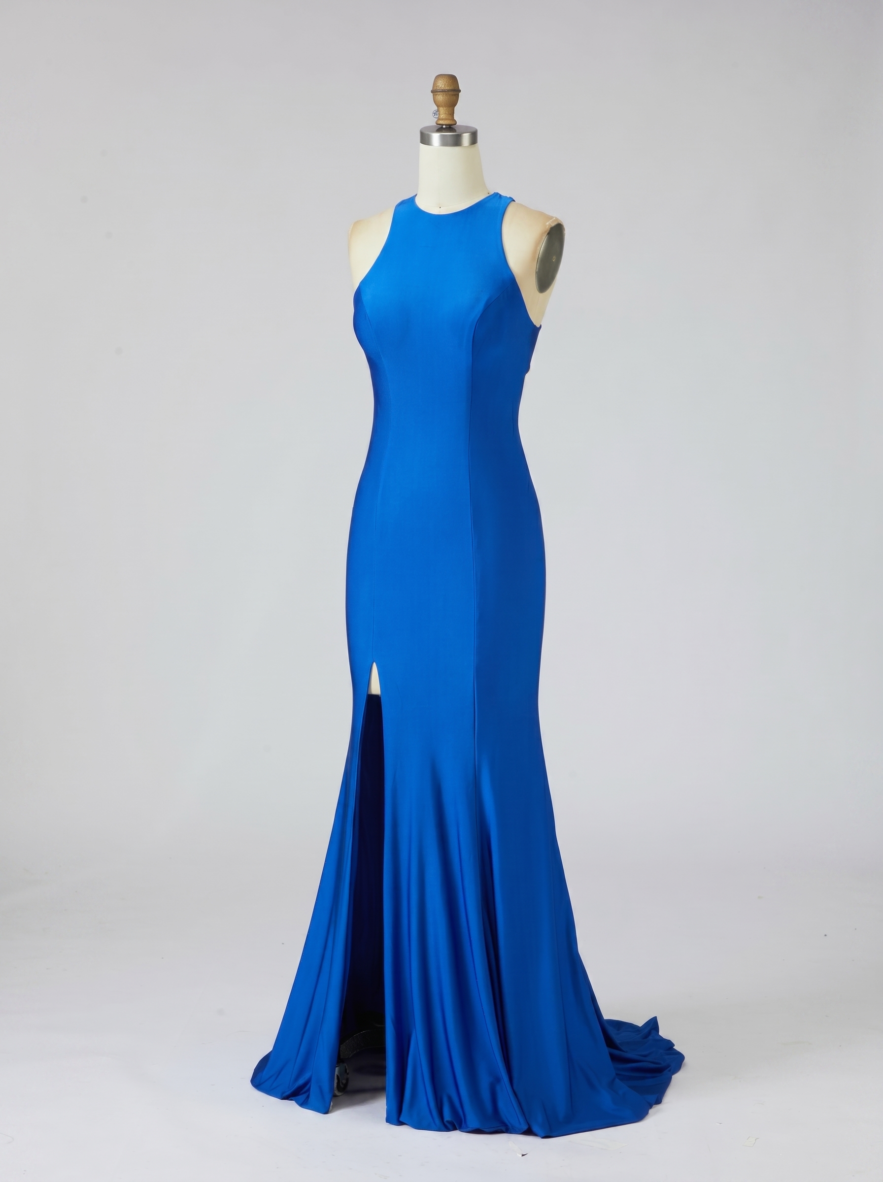 Royal Blue Sleeveless High-Slit Maxi Dress - Elegant Bodycon Evening Gown for Prom & Formal Gala