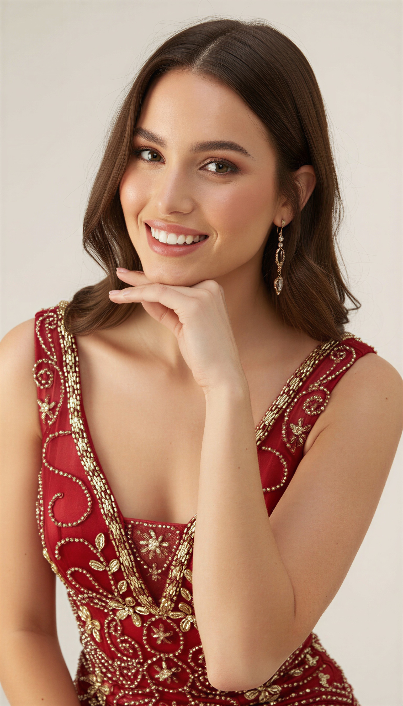 Luxury Sequin Mermaid Evening Dress - Formal Deep V-Neck Prom Gown with Baroque Beaded Embroidery