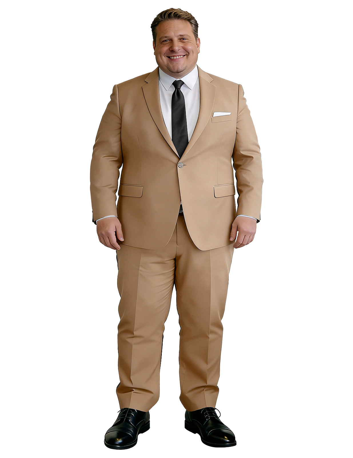 Men's Big & Tall 2-Piece Suit Set - Single Button for Wedding, Business & Formal Occasions