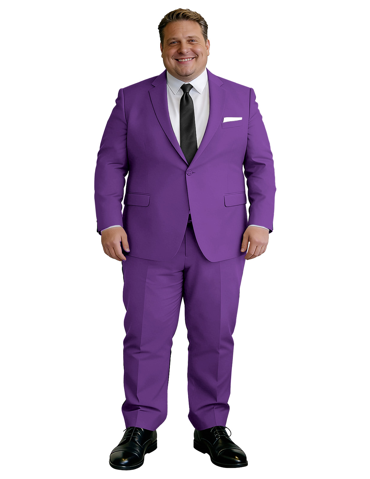 Men's Big & Tall 2-Piece Suit Set - Single Button for Wedding, Business & Formal Occasions