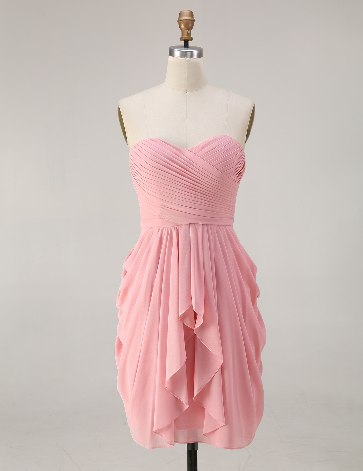 Fuchsia Pink Chiffon One Shoulder Homecoming Dress - Layered Ruffle Short Prom Gown with Ruched Bodice