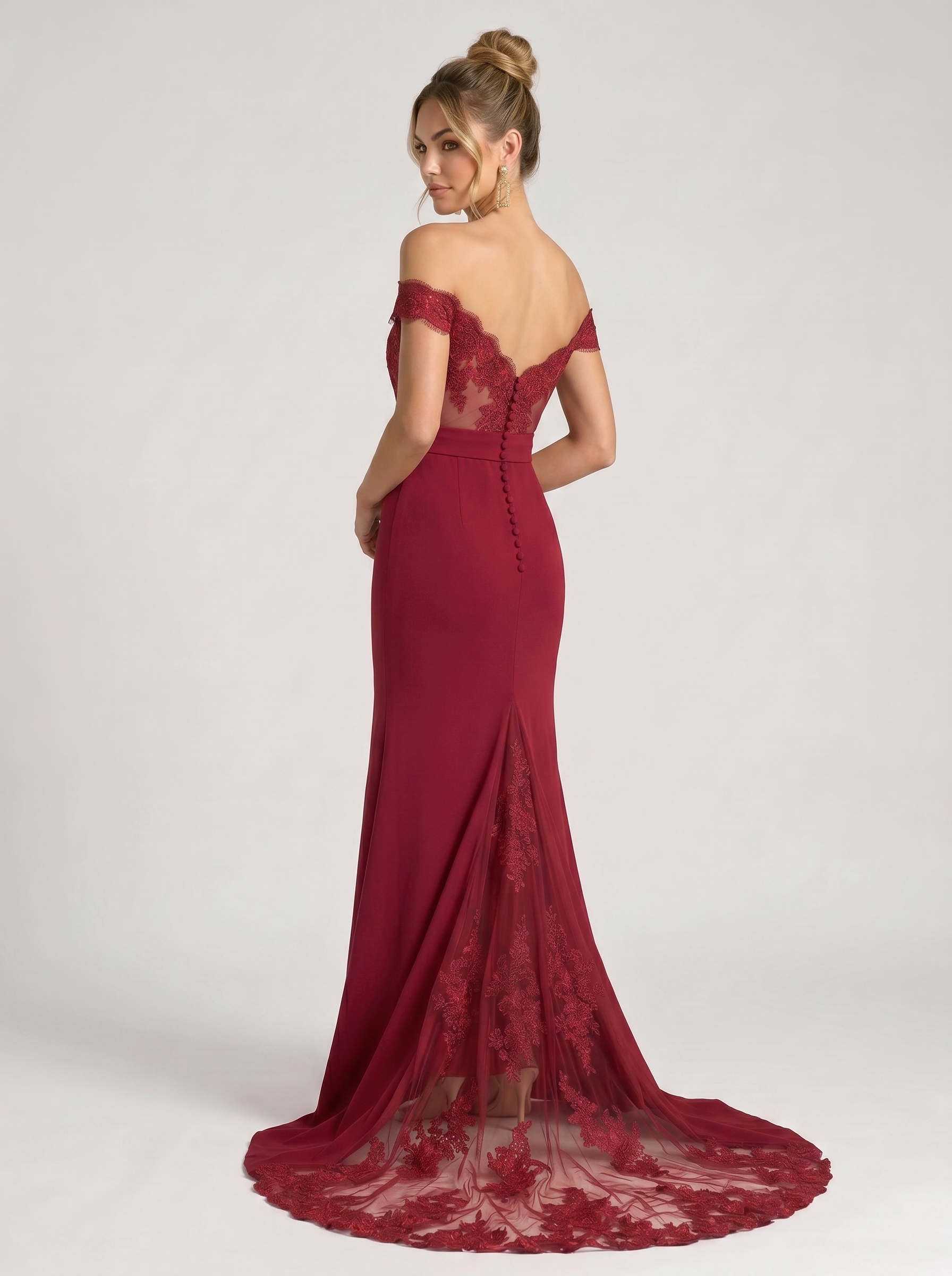 Elegant Off-the-Shoulder Lace Mermaid Maxi Dress - Sweetheart Neckline Formal Evening Gown for Prom, Gala, and Wedding Guest