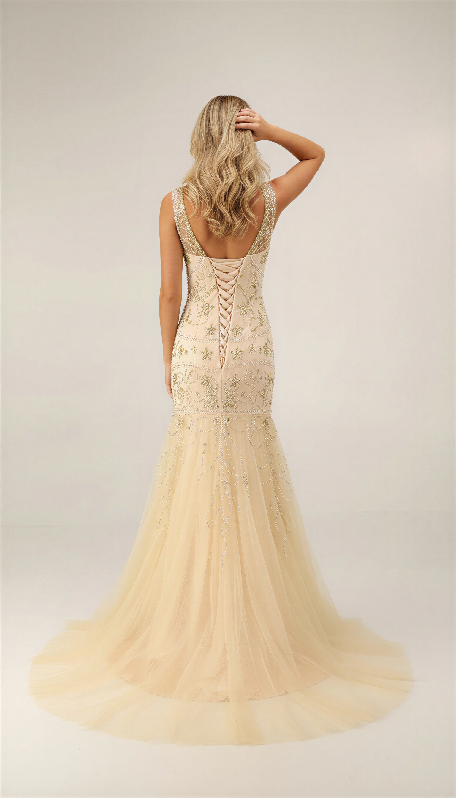 Luxury Sequin Mermaid Evening Dress - Formal Deep V-Neck Prom Gown with Baroque Beaded Embroidery