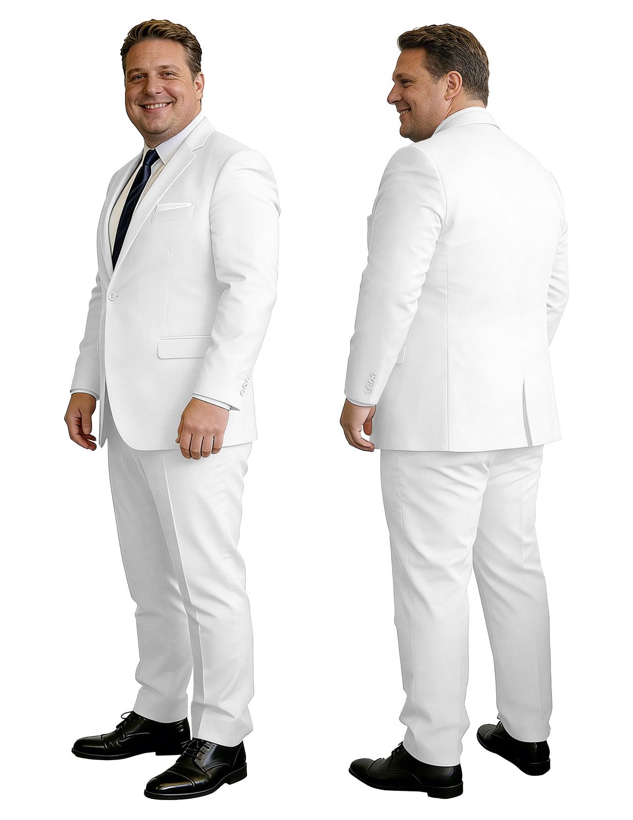 Men's Big & Tall 2-Piece Suit Set - Single Button for Wedding, Business & Formal Occasions