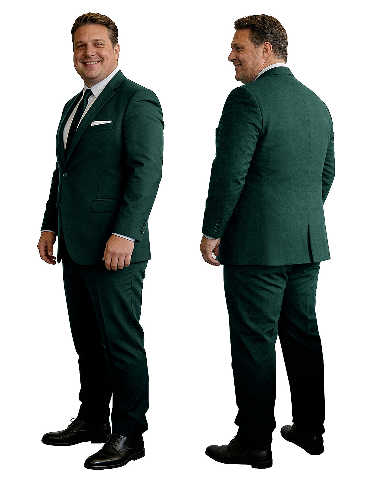 Men's Big & Tall 2-Piece Suit Set - Single Button for Wedding, Business & Formal Occasions