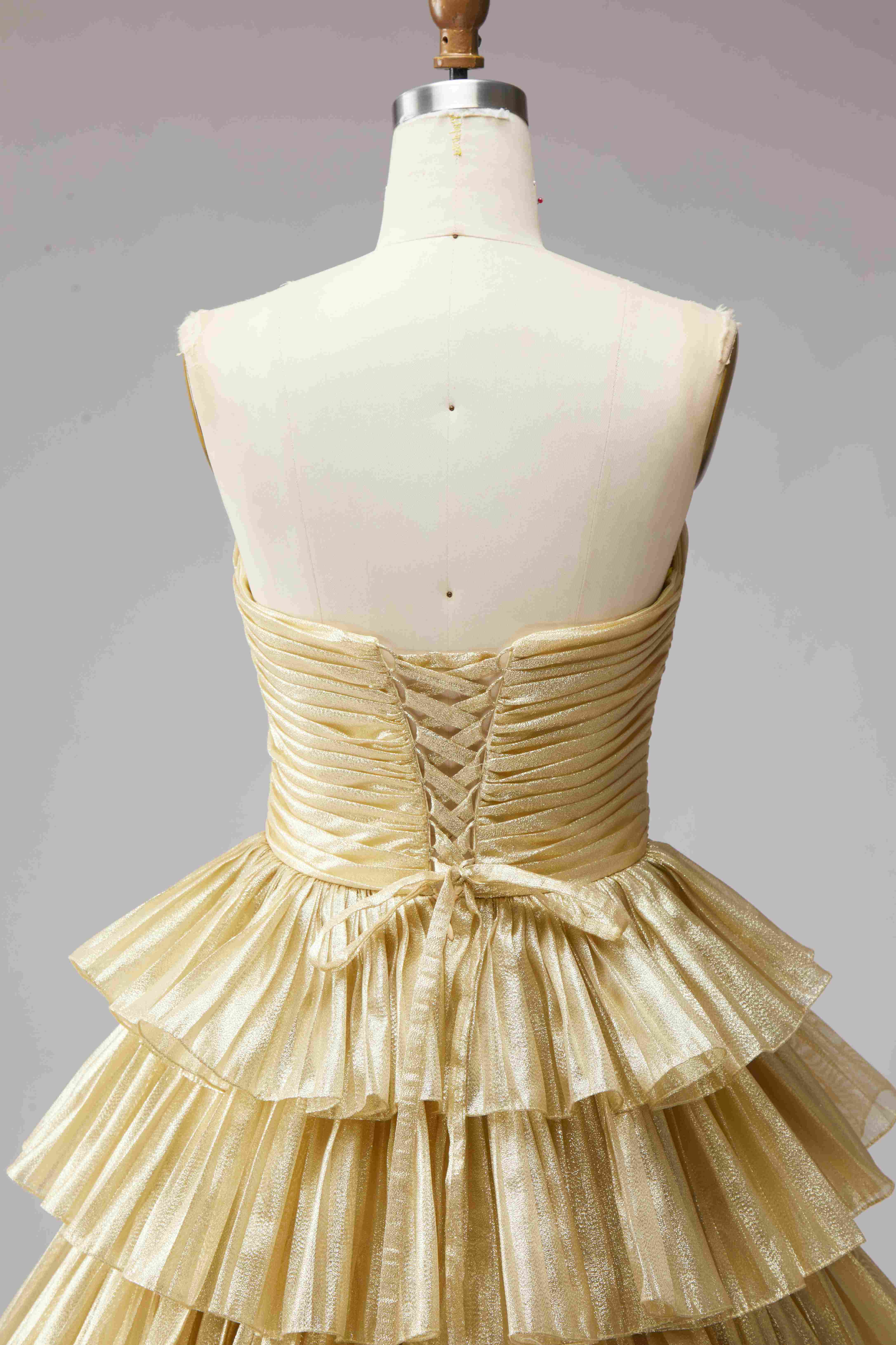 SPU - 608S40LF001 Tiered High‑Low Evening Gown