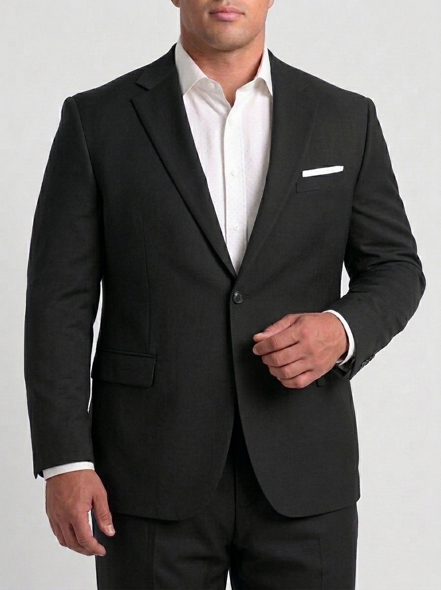 SKU - AR-BT-ST001-2R Men's Black Big & Tall 2-Piece Suit Set