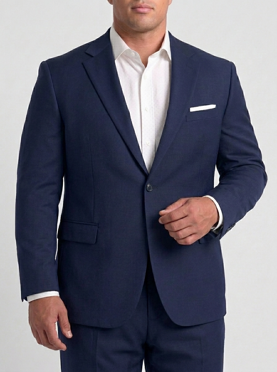 SKU - AR-BT-ST001-2R Men's Navy blue Big & Tall 2-Piece Suit Set 