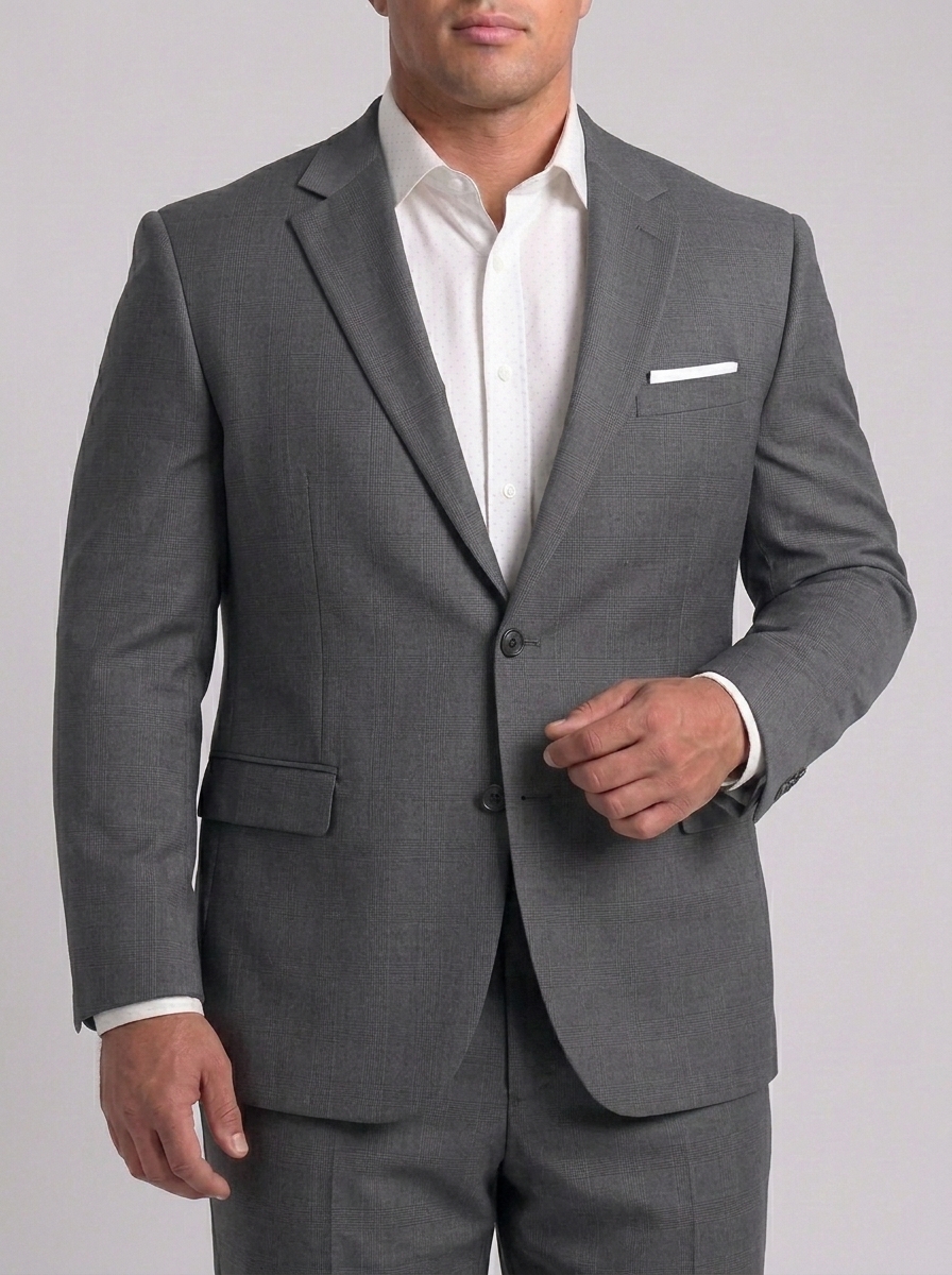 SKU - AR-BT-ST001-2R Men's Grey Big & Tall 2-Piece Suit Set 