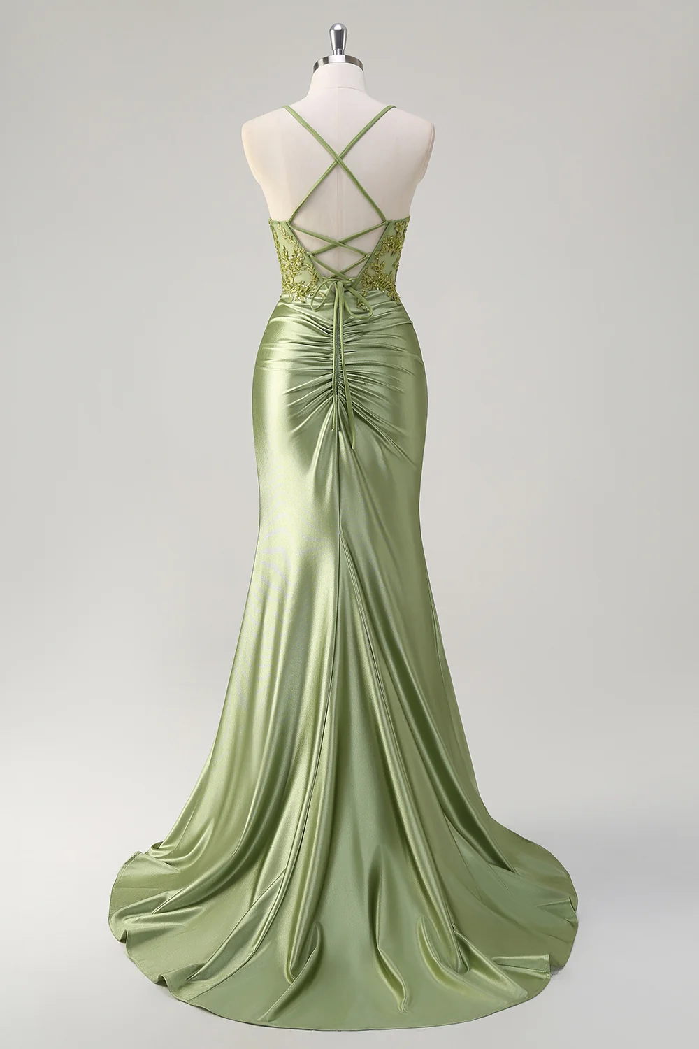 SKU - 409D06LF001 Sparkly Corset Long Prom Dress