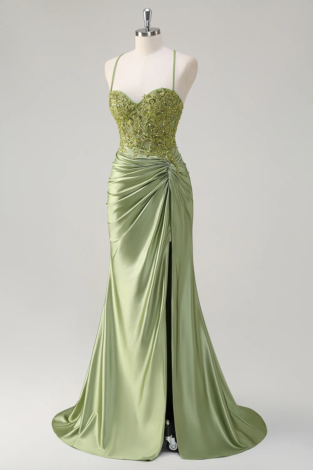 SKU - 409D06LF001 Sparkly Corset Long Prom Dress