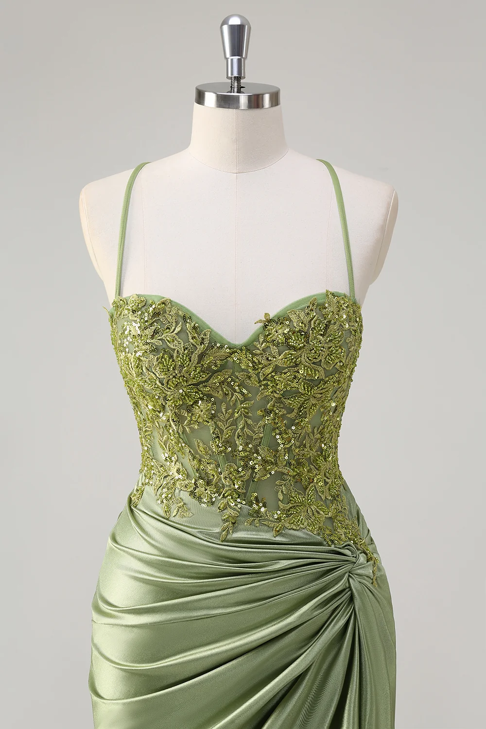 SKU - 409D06LF001 Sparkly Corset Long Prom Dress