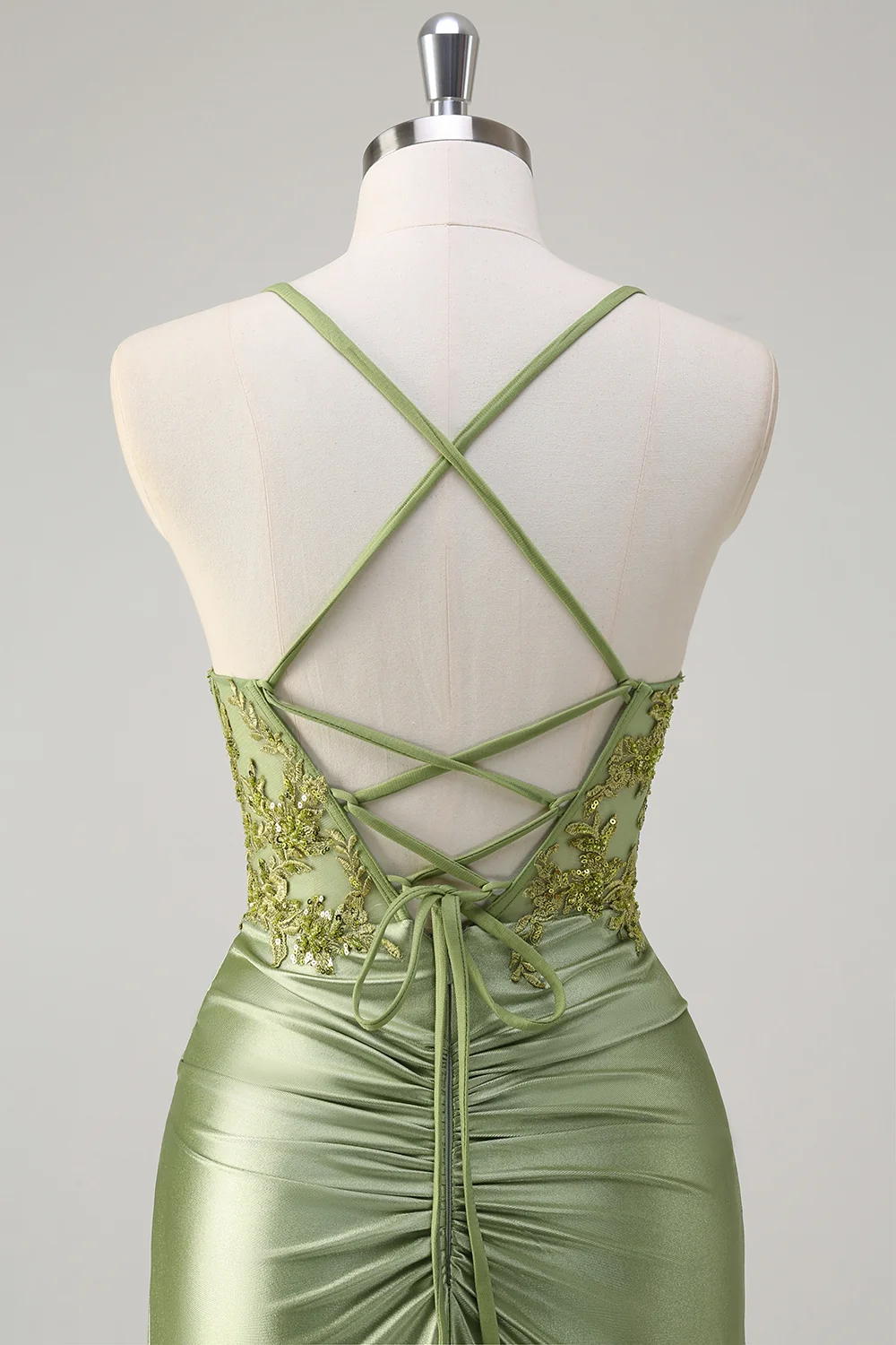 SKU - 409D06LF001 Sparkly Corset Long Prom Dress