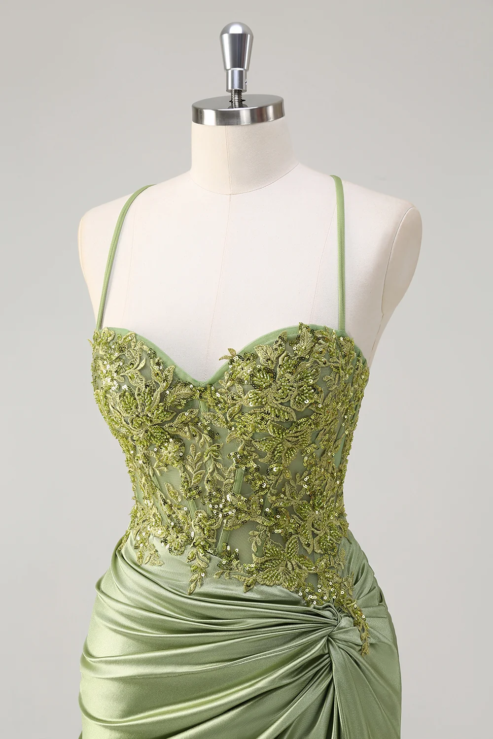 SKU - 409D06LF001 Sparkly Corset Long Prom Dress