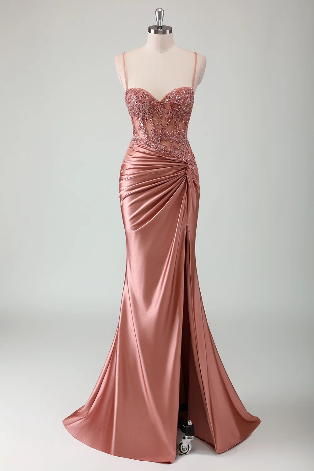 SKU - 409D06LF001 Sparkly Corset Long Prom Dress