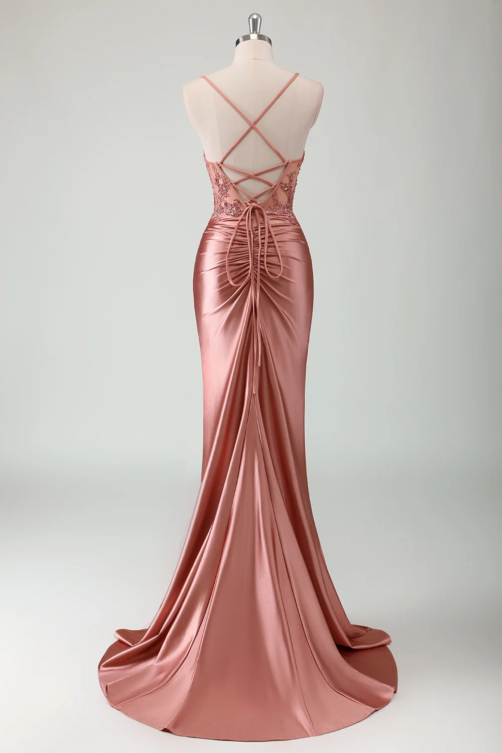SKU - 409D06LF001 Sparkly Corset Long Prom Dress