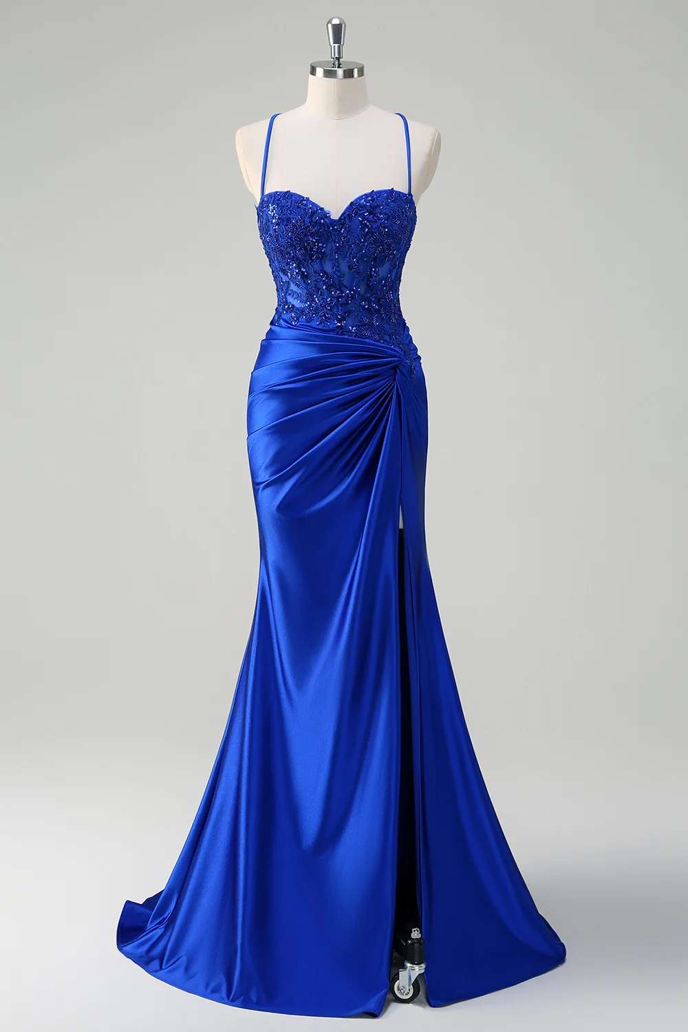 SKU - 409D06LF001 Sparkly Corset Long Prom Dress