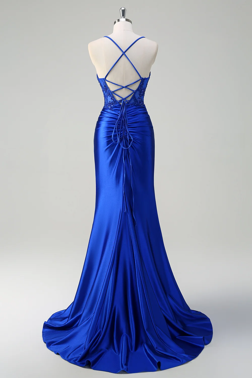 SKU - 409D06LF001 Sparkly Corset Long Prom Dress