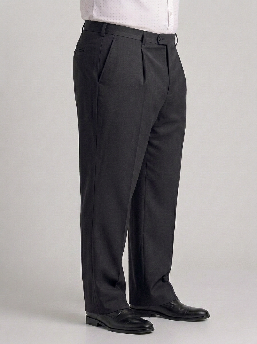 SKU - AR-BT-ST001-2R Men's Charcoal black Big & Tall 2-Piece Suit Set