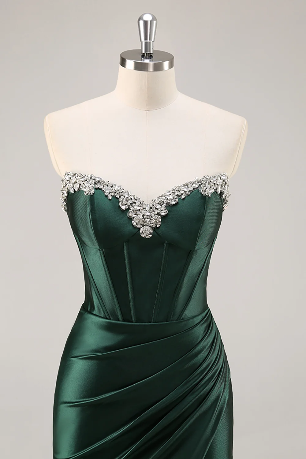 SKU - 505S29LF002 Dark Green Strapless Homecoming Dress