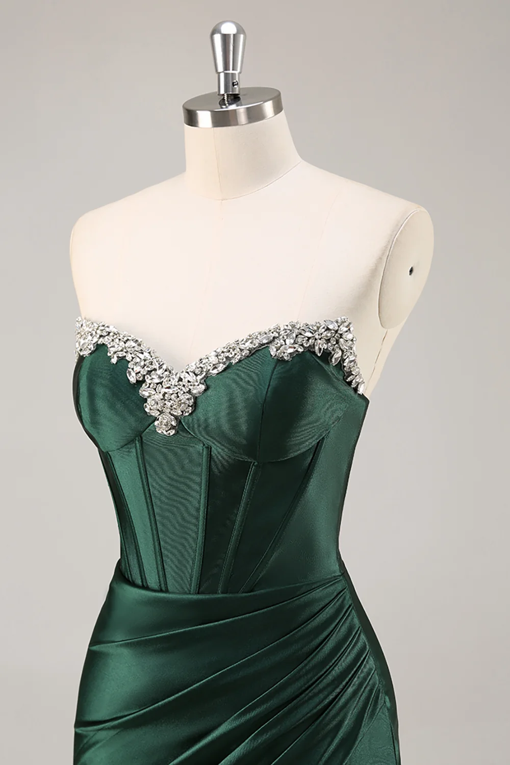 SKU - 505S29LF002 Dark Green Strapless Homecoming Dress