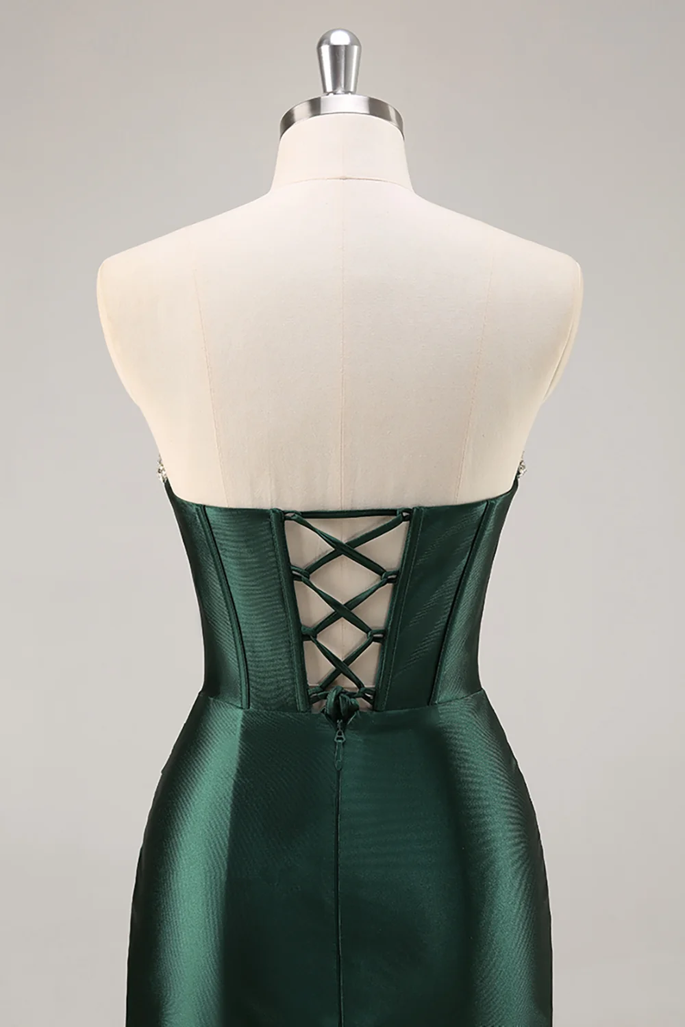SKU - 505S29LF002 Dark Green Strapless Homecoming Dress