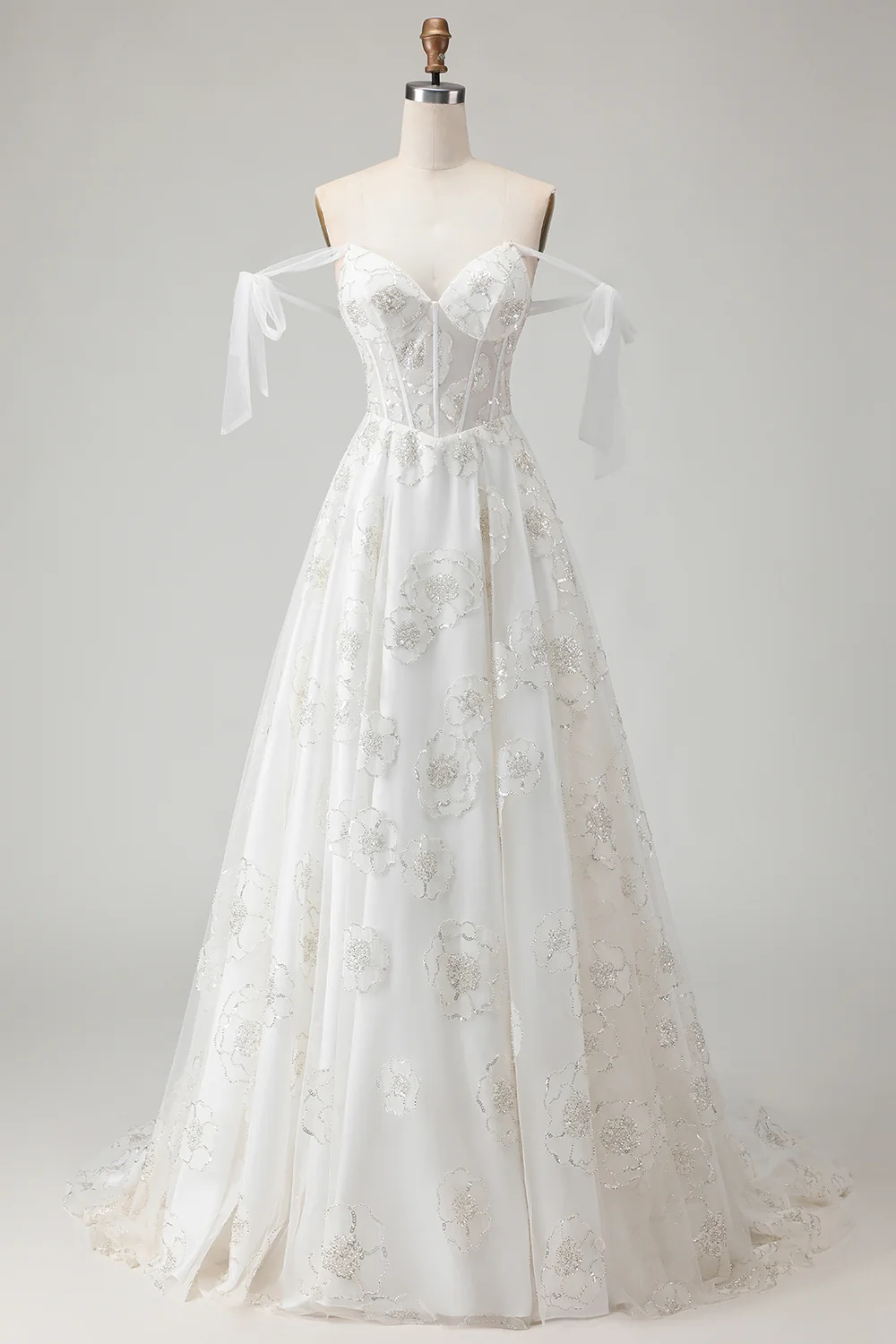 SKU - 508D02LFP0052 Tulle Corset A-Line Long Wedding Dress