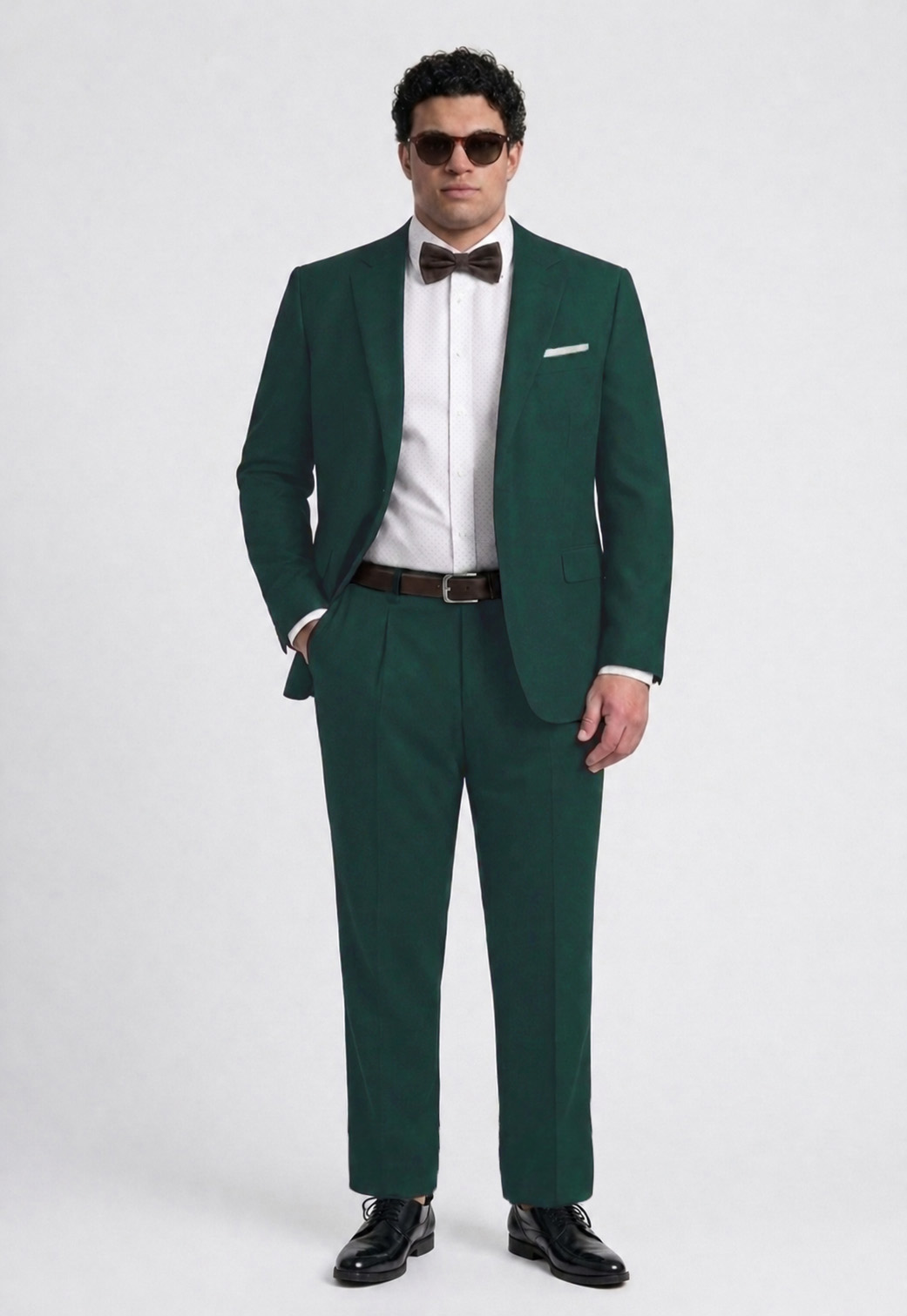 Big and Tall Men's Dark Green Suit Set