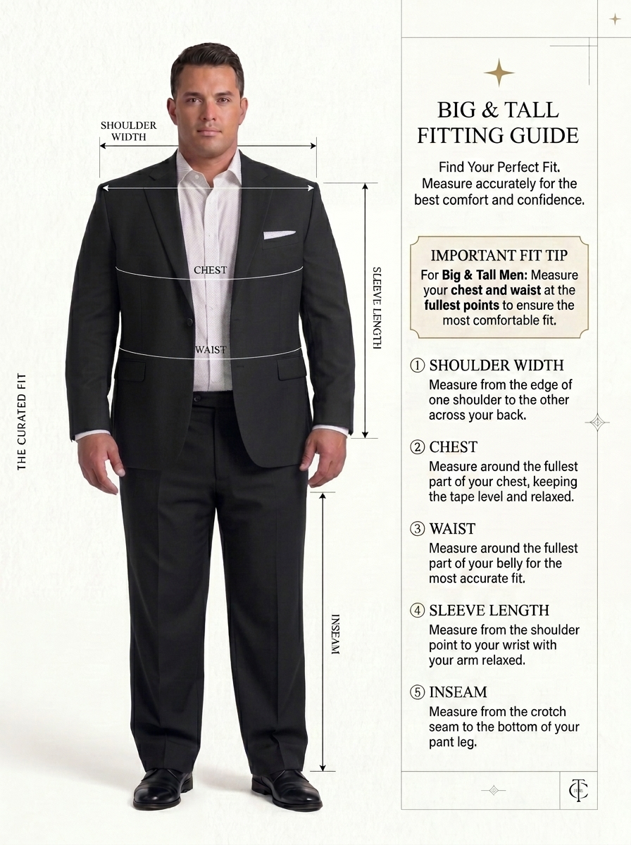 SKU - AR-BT-ST001-2R Men's Black Big & Tall 2-Piece Suit Set