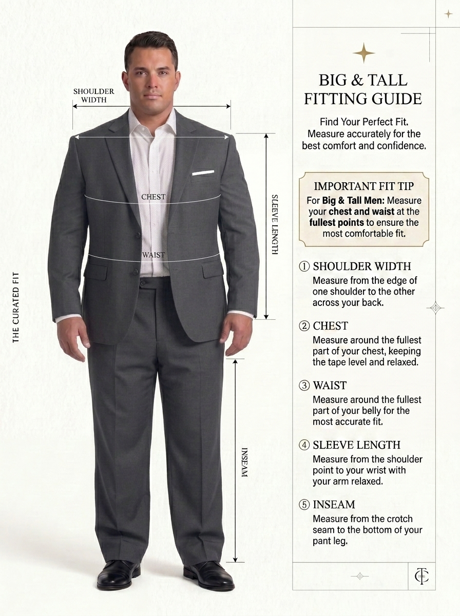 SKU - AR-BT-ST001-2R Men's Grey Big & Tall 2-Piece Suit Set 