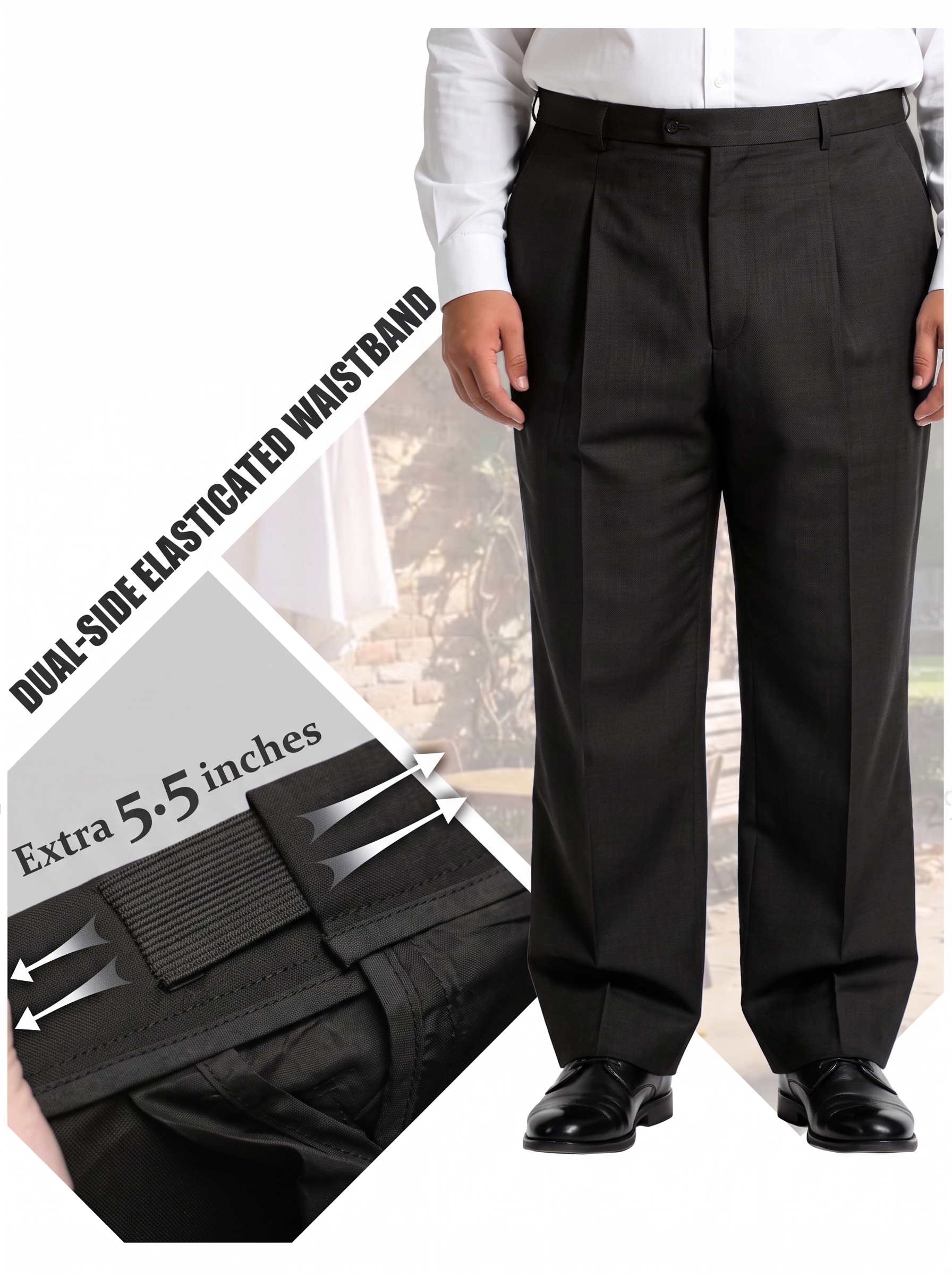 Big and Tall Men's Charcoal black Suit Set