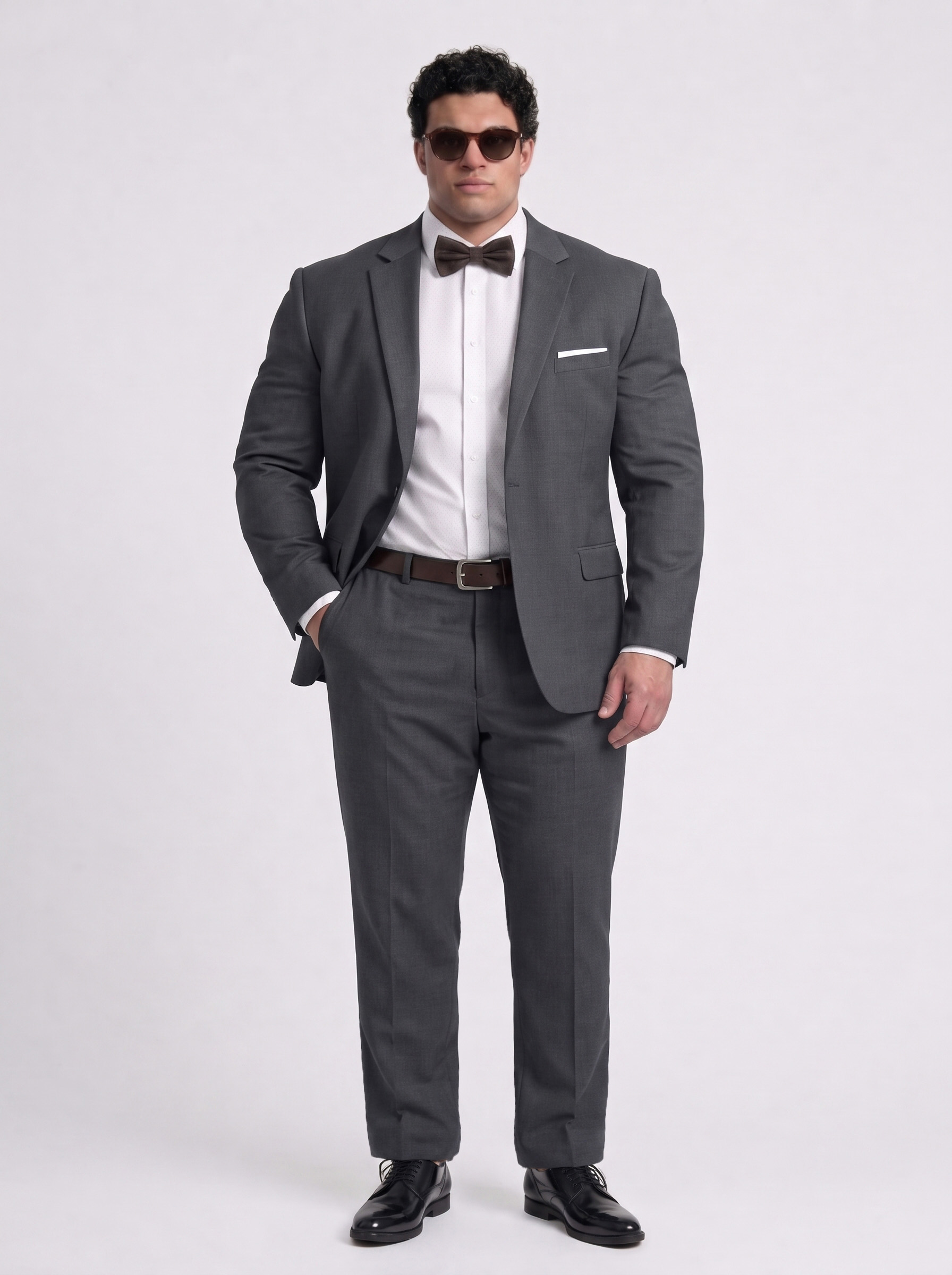 Big and Tall Men's Grey Suit Set