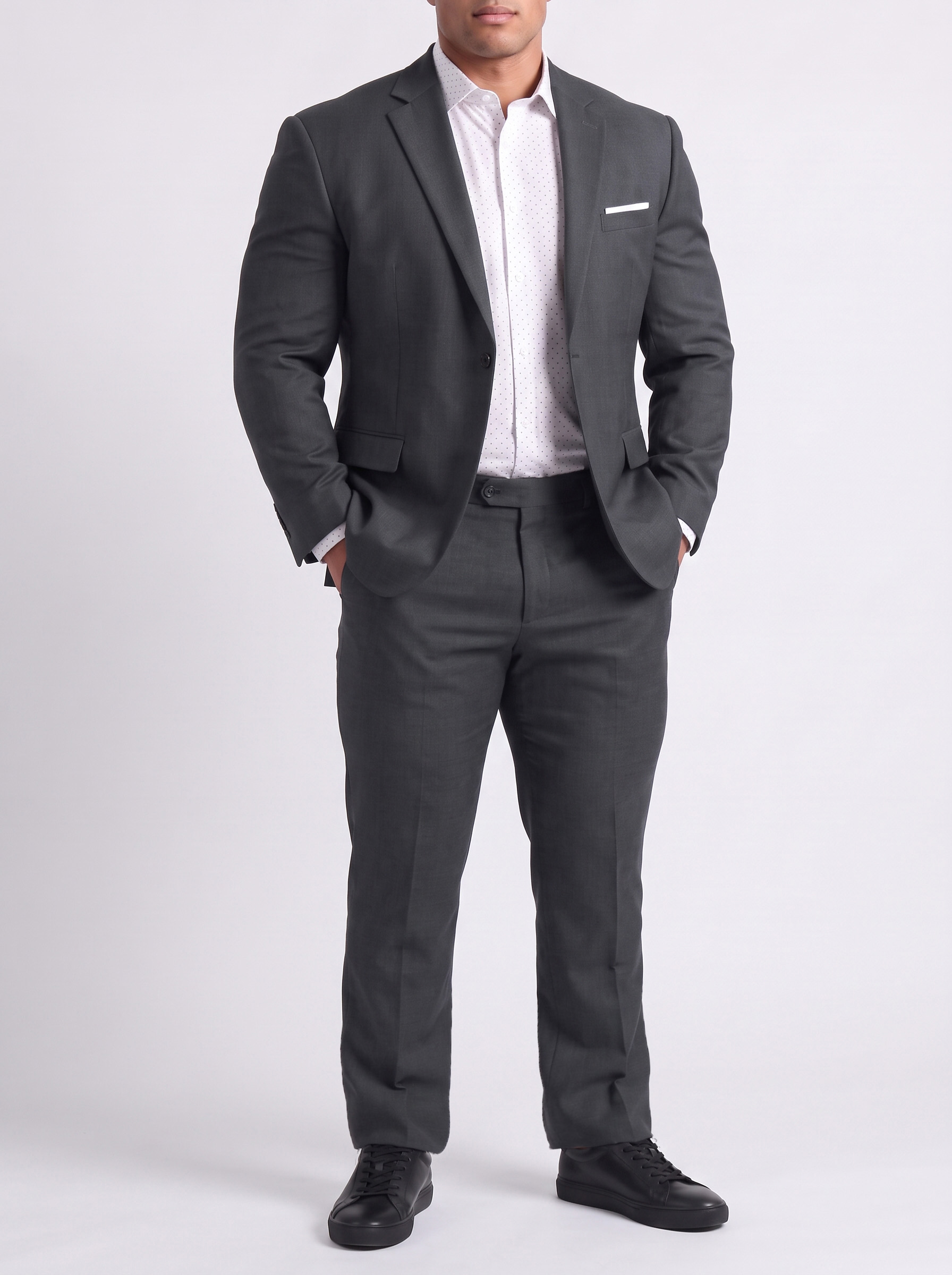 Big and Tall Men's Grey Suit Set