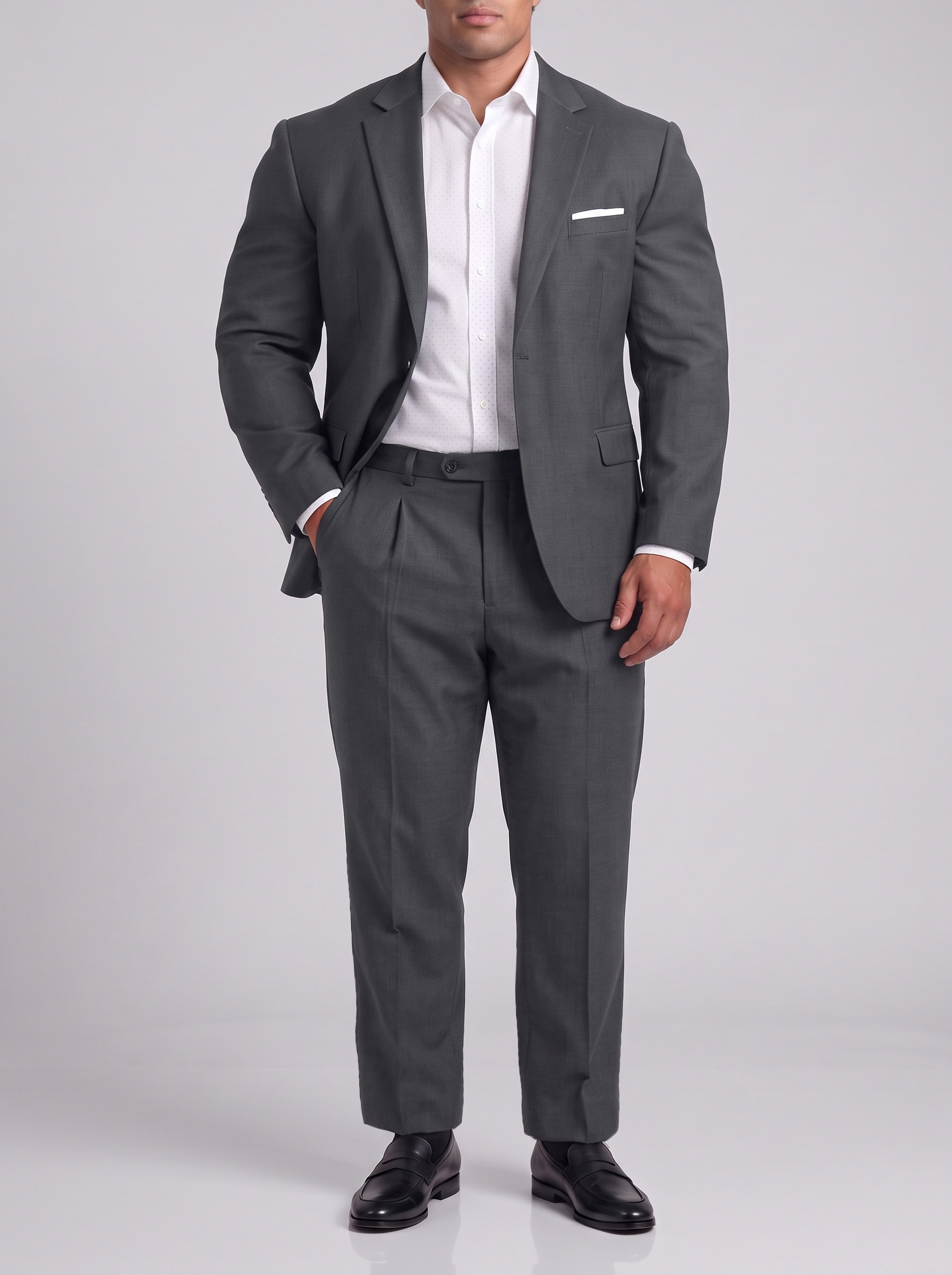 Big and Tall Men's Grey Suit Set