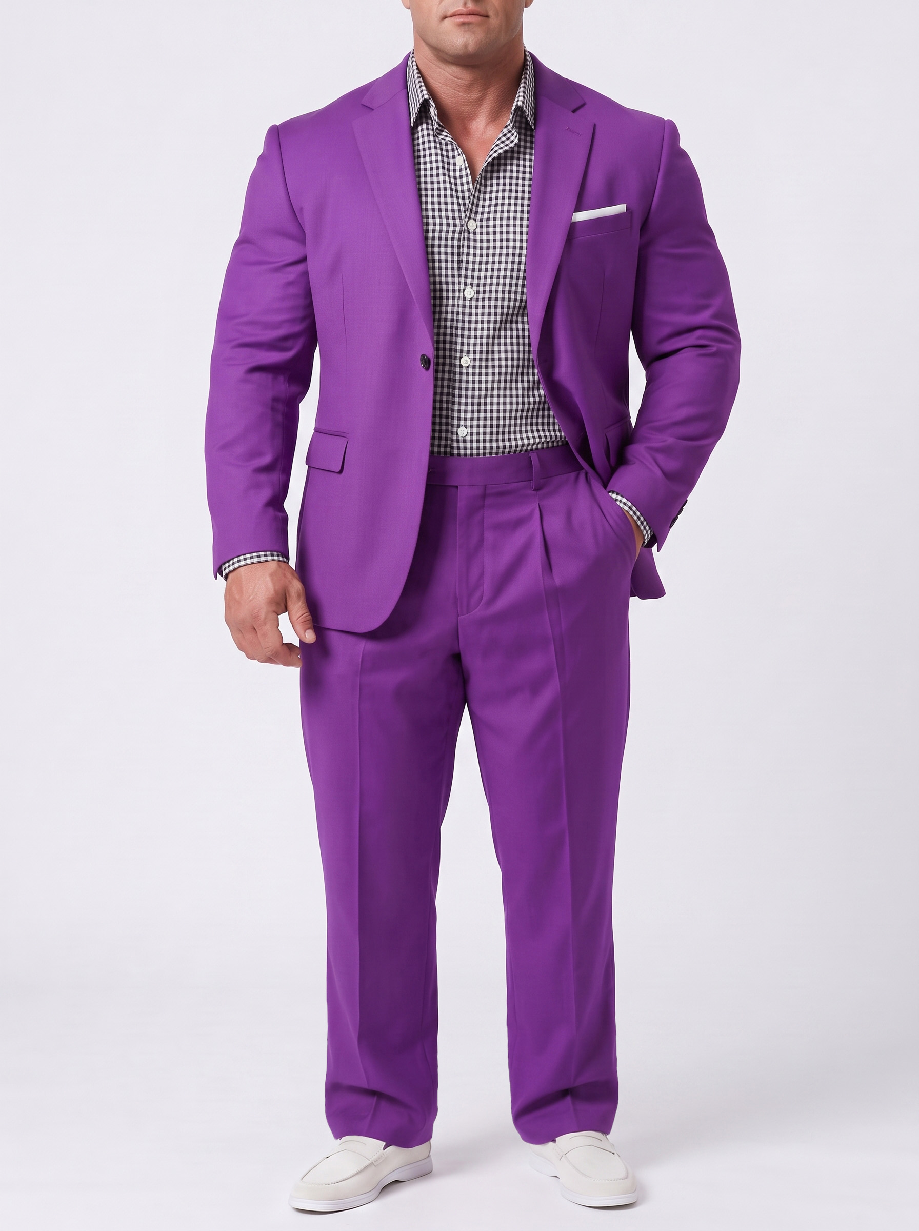 Big and Tall Men's Violet Suit Set
