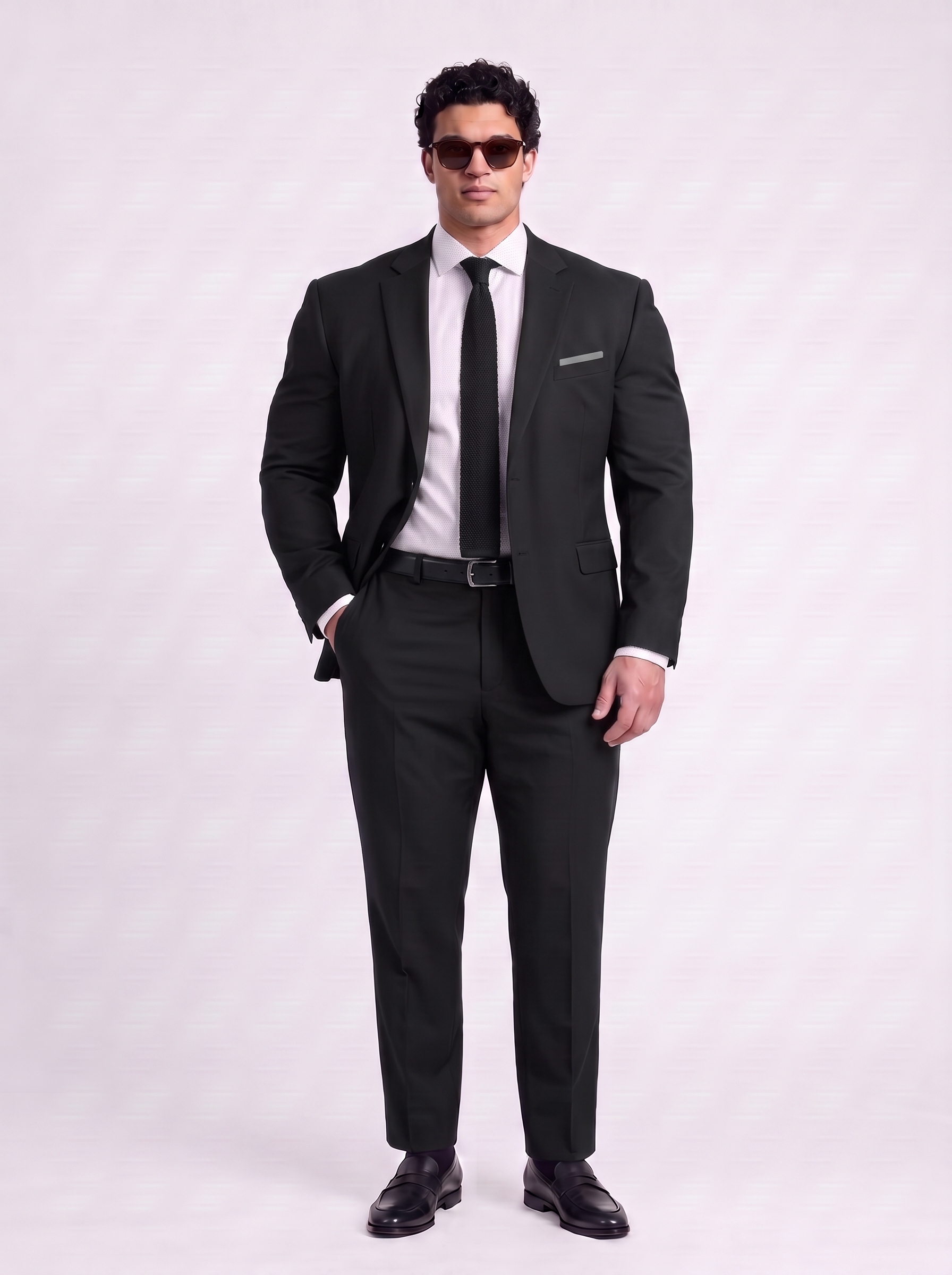 Big and Tall Men's Black Suit Set