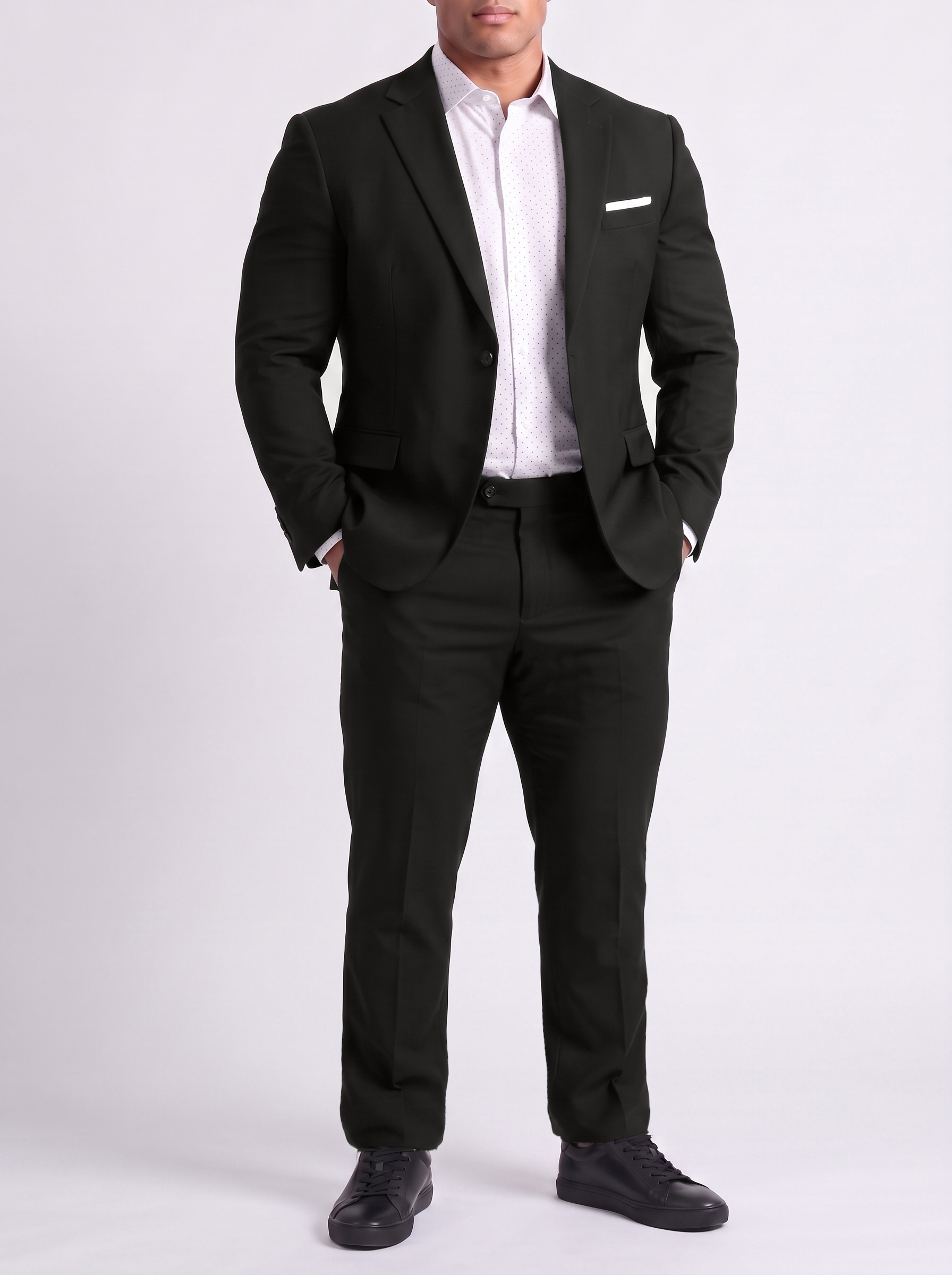 Big and Tall Men's Black Suit Set
