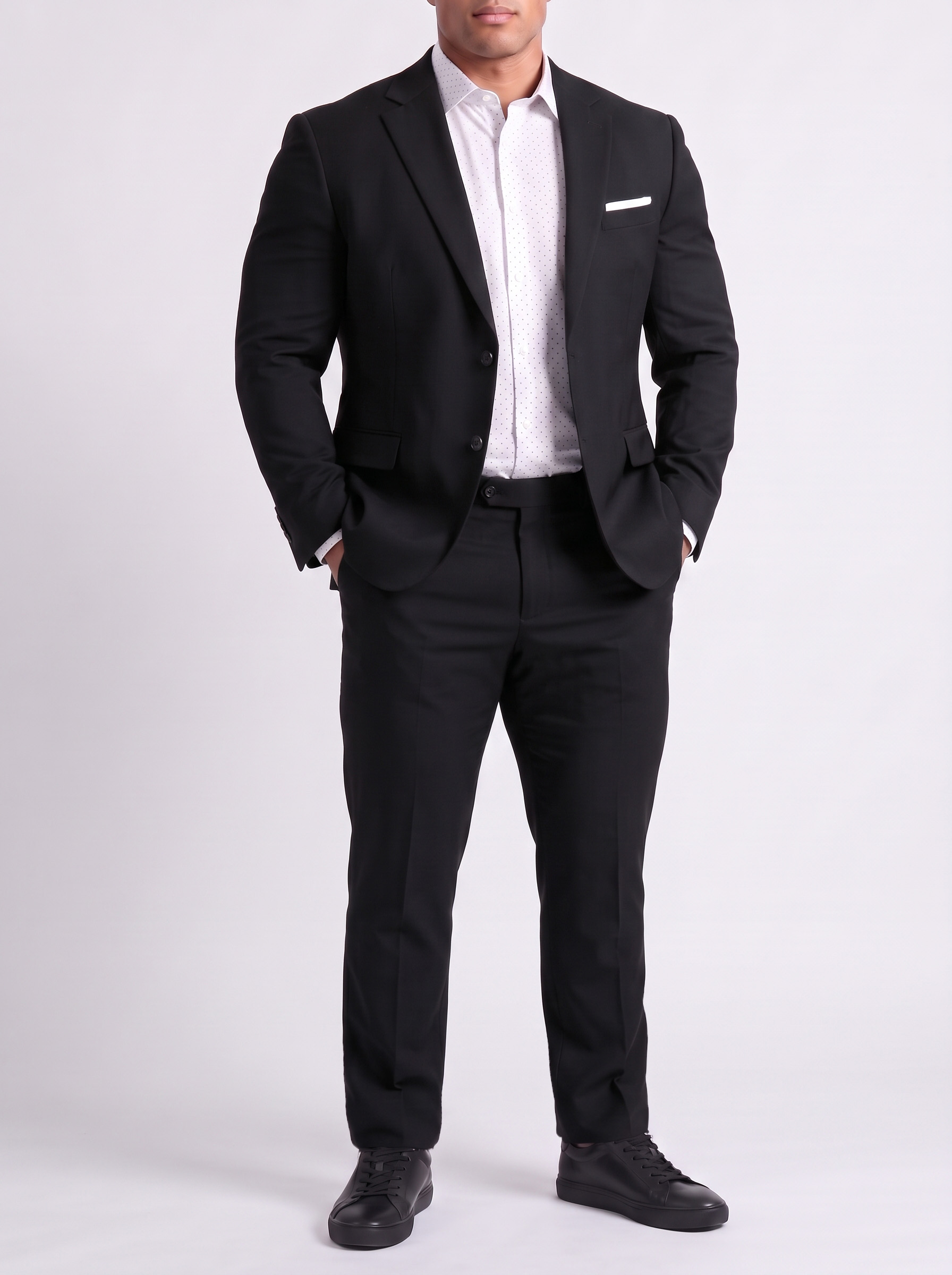Big and Tall Men's Charcoal black Suit Set