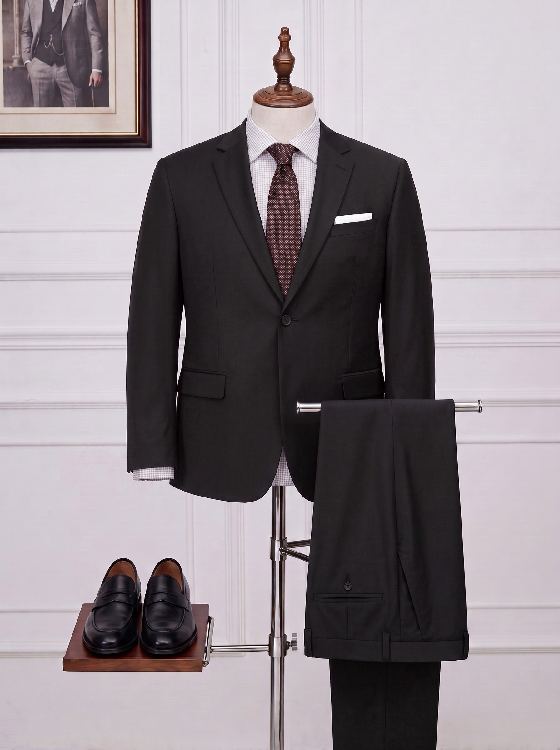 Big and Tall Men's Black Suit Set