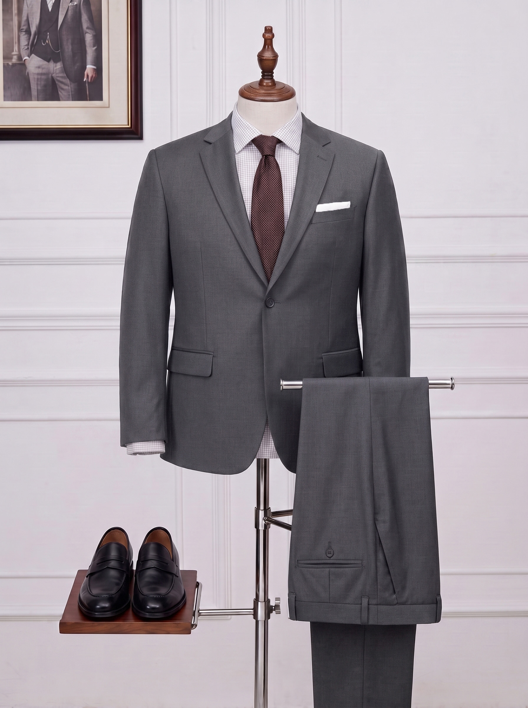Big and Tall Men's Grey Suit Set