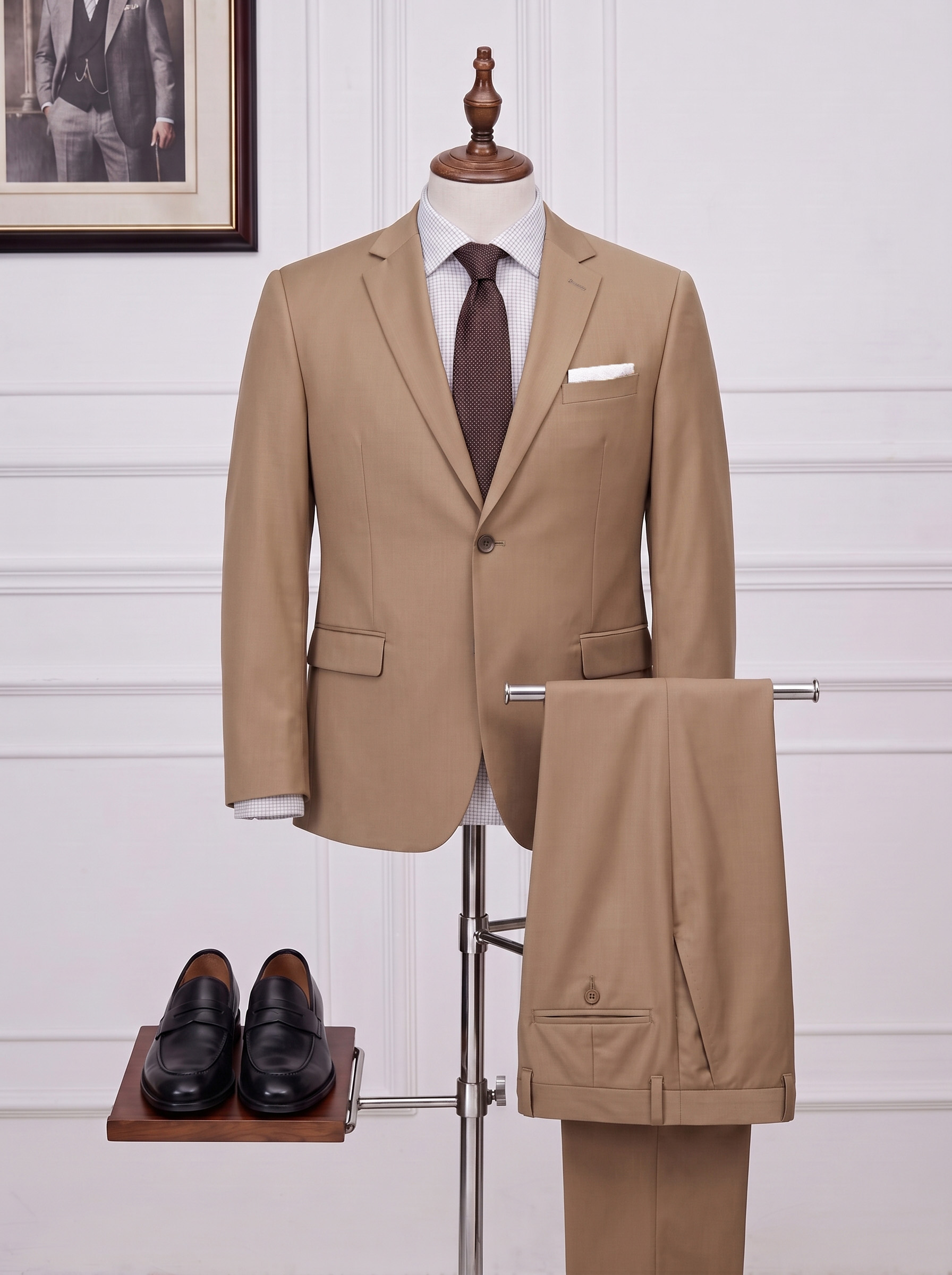 Big and Tall Men's Khaki Suit Set