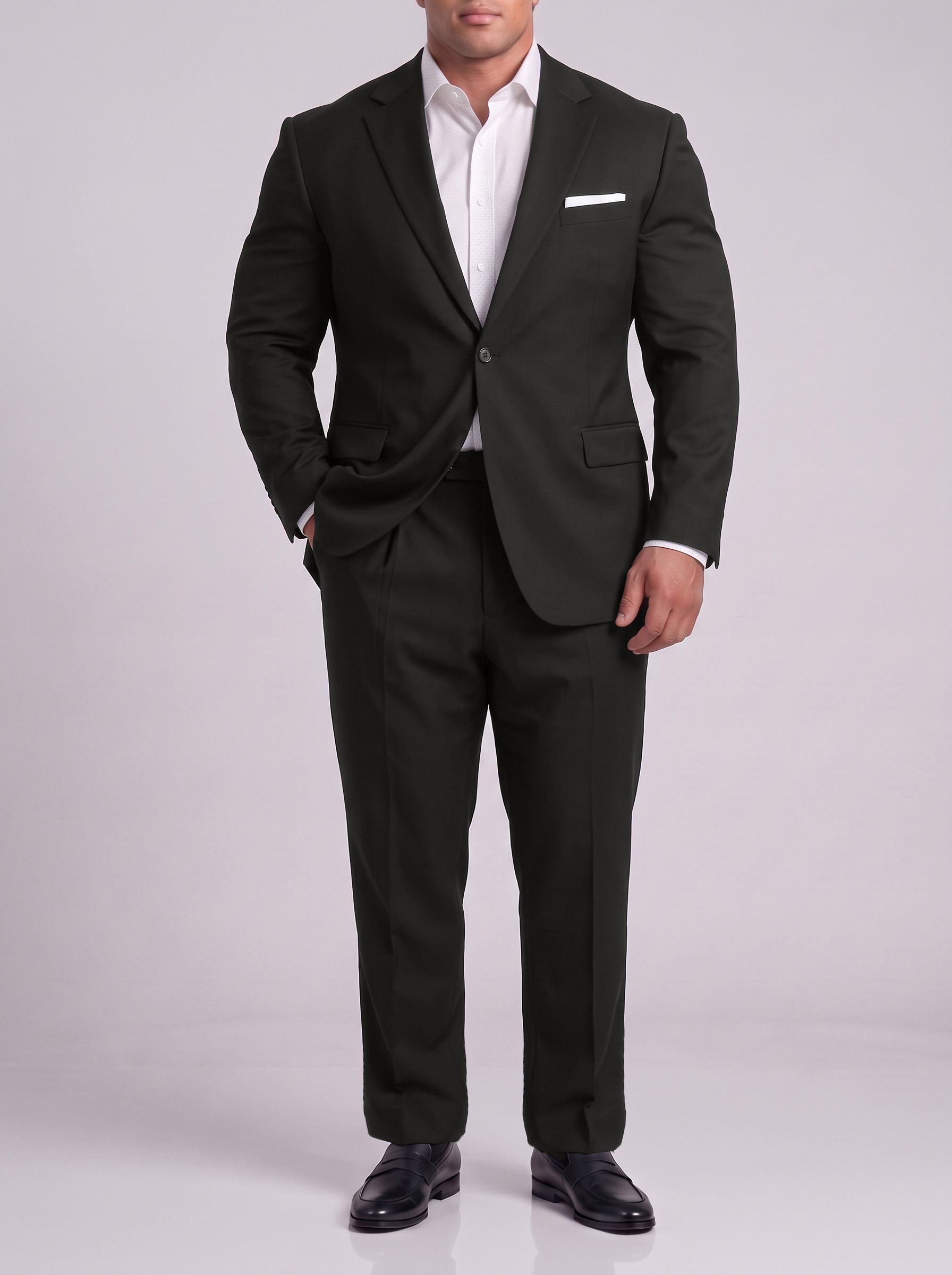 Big and Tall Men's Black Suit Set