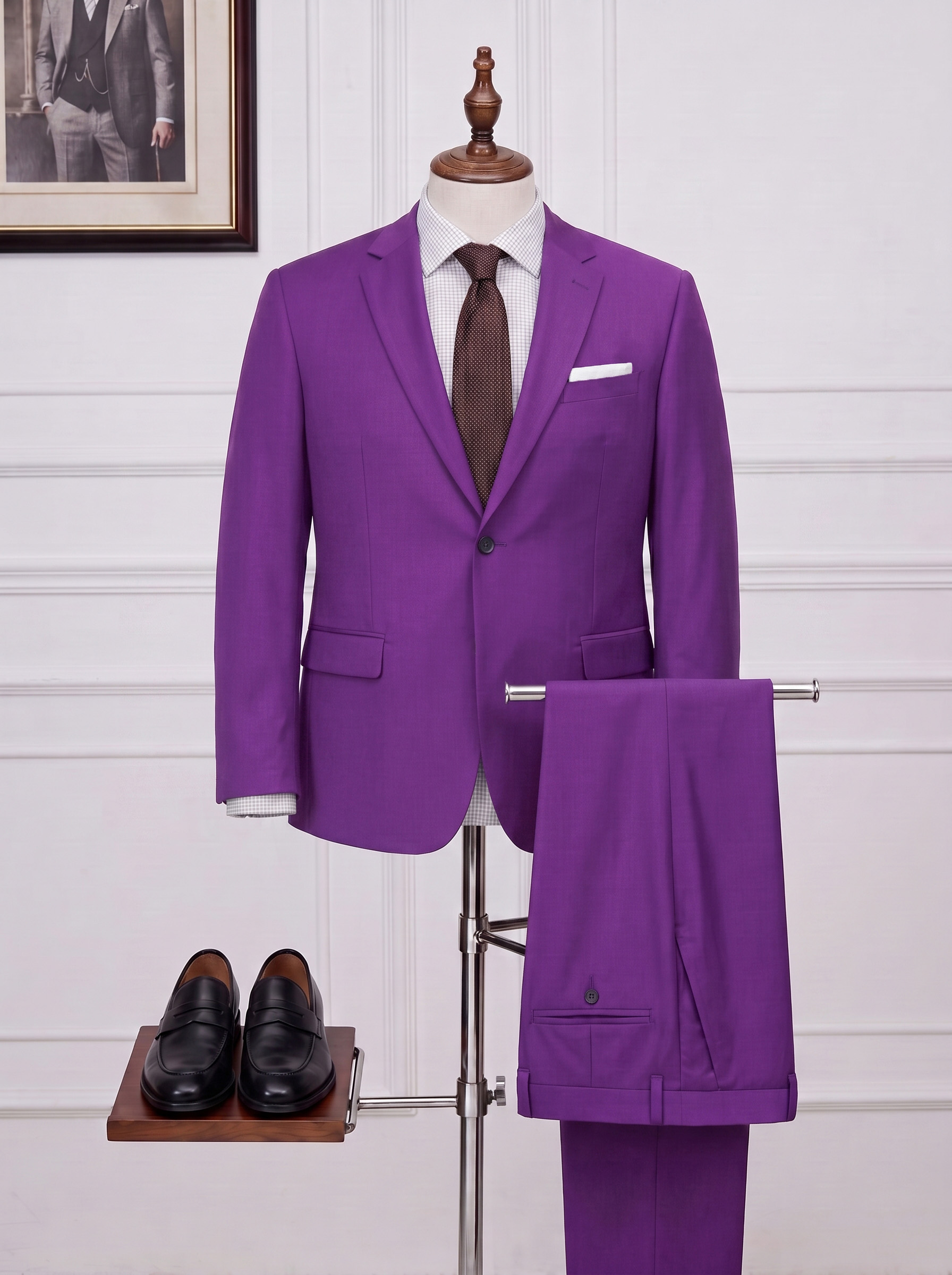 Big and Tall Men's Violet Suit Set